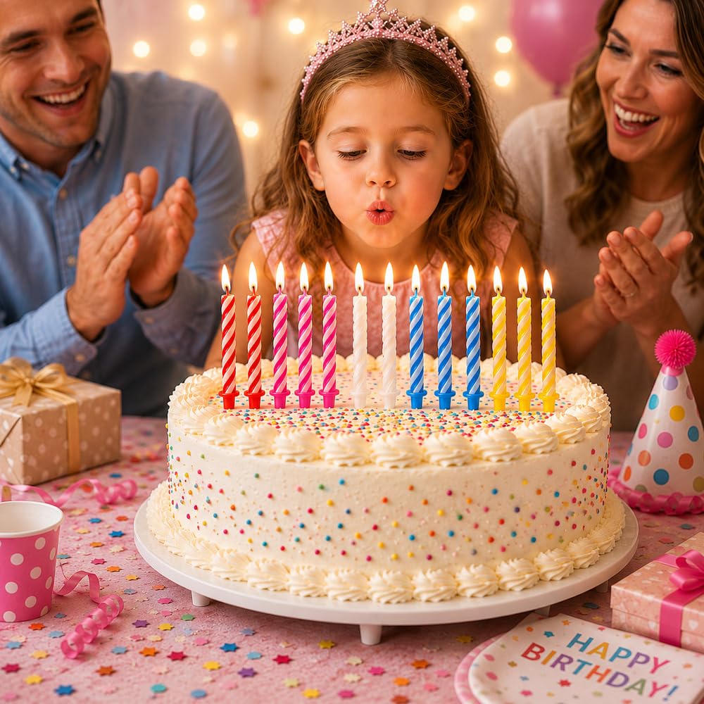 Cwise 280-Count Birthday Candles Bulk Pack with Holders – Spiral Cake & Cupcake Candles