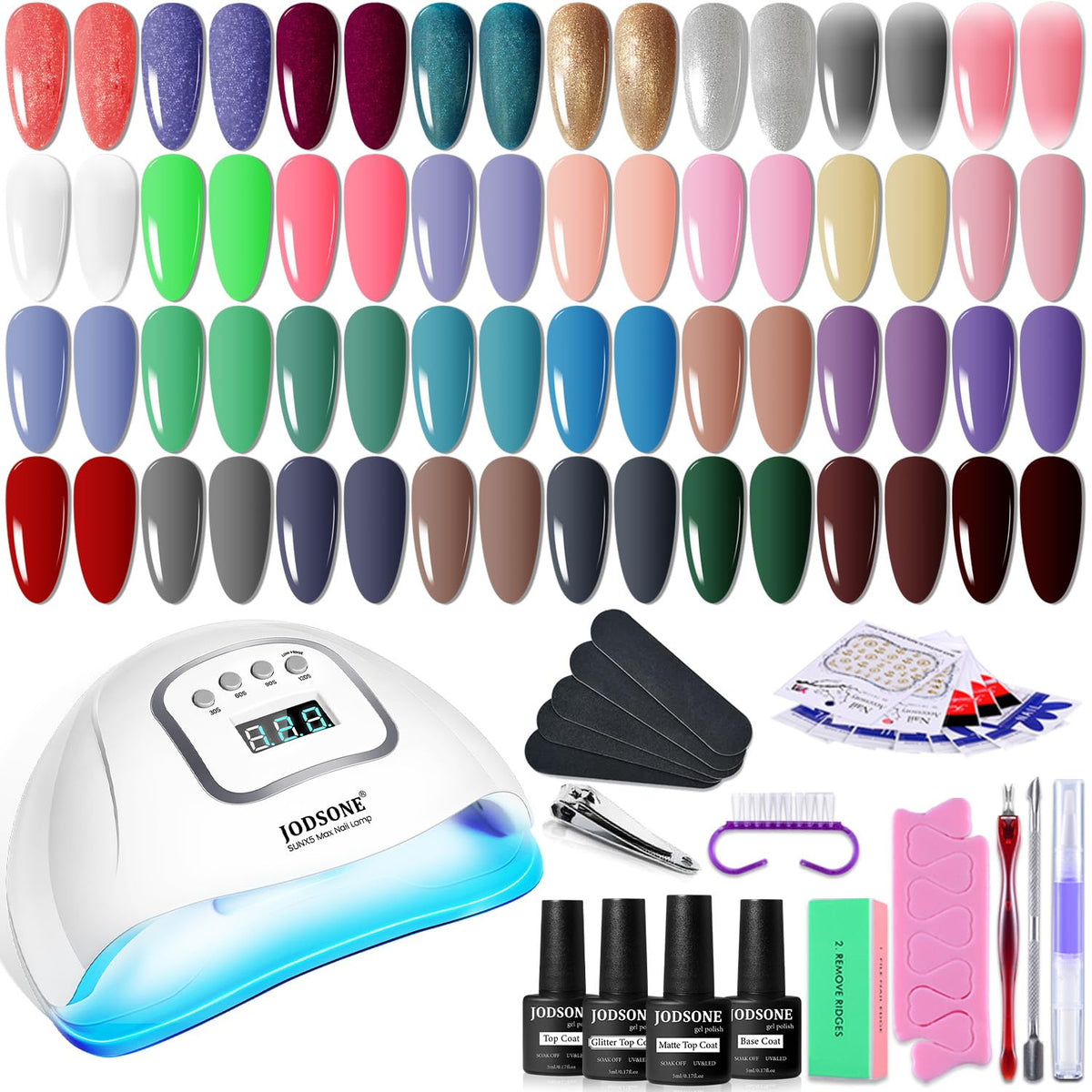 JODSONE 32 Colors Nail Polish Set With U V Light Manicure Nail Tools Nail Art Manicure Salon DIY at