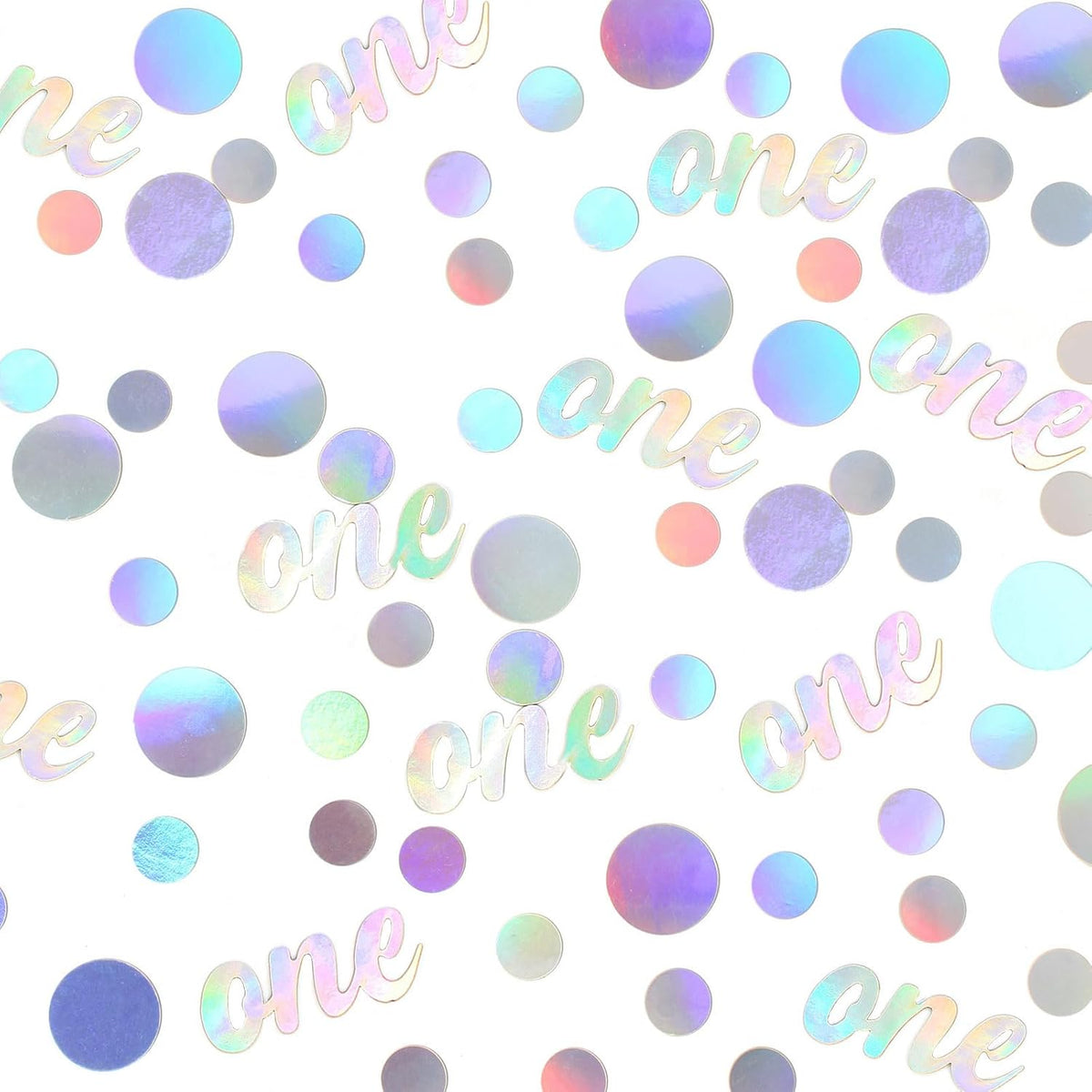 One Birthday Confetti Iridescent Baby First Birthday Decorations Circle Table Scatter Baby Shower