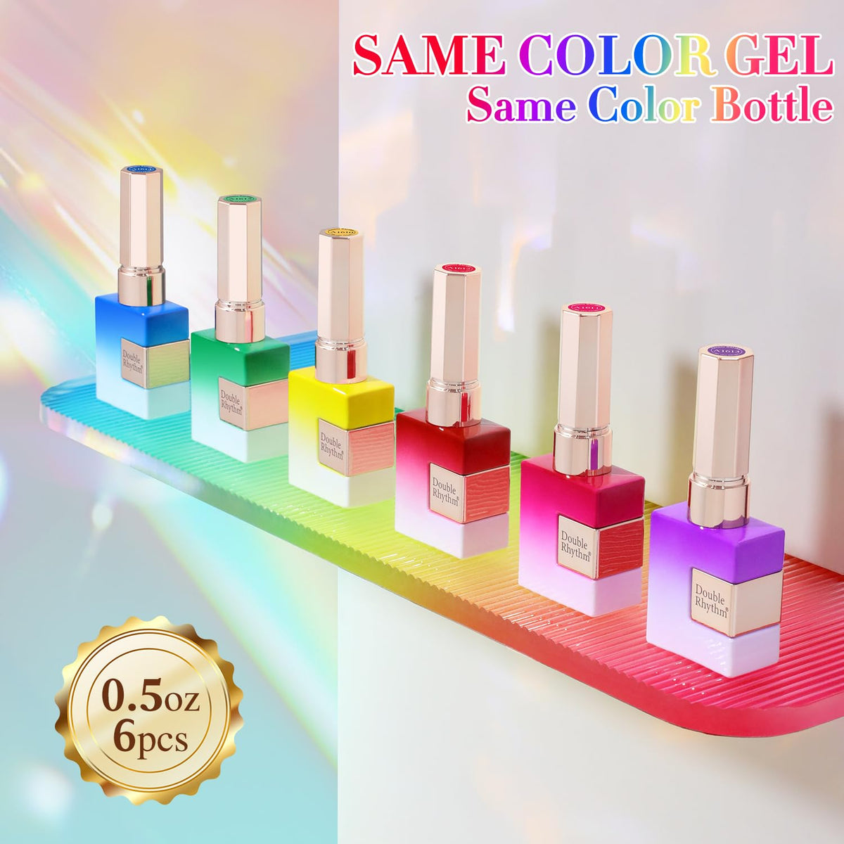 Double Rhythm 6 Pcs 15 ML Gel Polish Set Same Color Same Bottle Soak Off Gel Polish Kit Nail Art