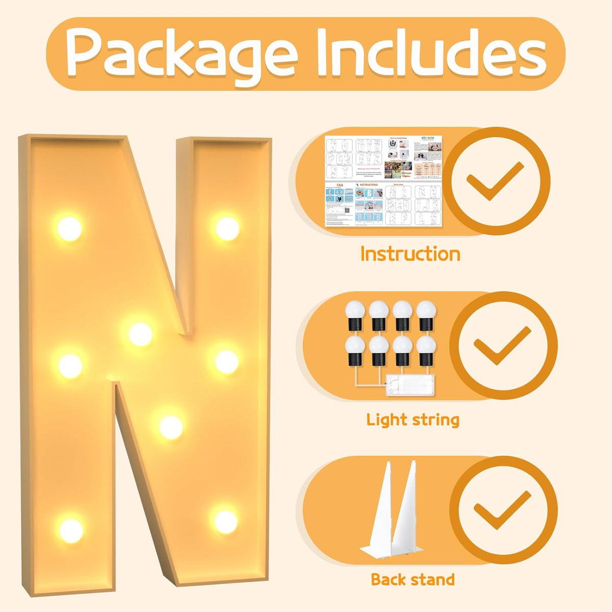 Marquee Letters 3 Feet Tall Large Light Up Letters N Happy Birthday Decorations Marry Me Engagement