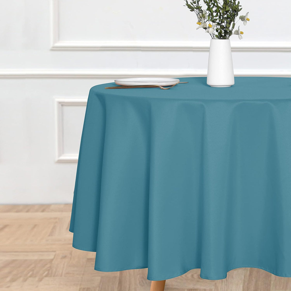 sancua Round Tablecloth - 90 Inch - Water Resistant Spill Proof Washable Polyester Table Cloth