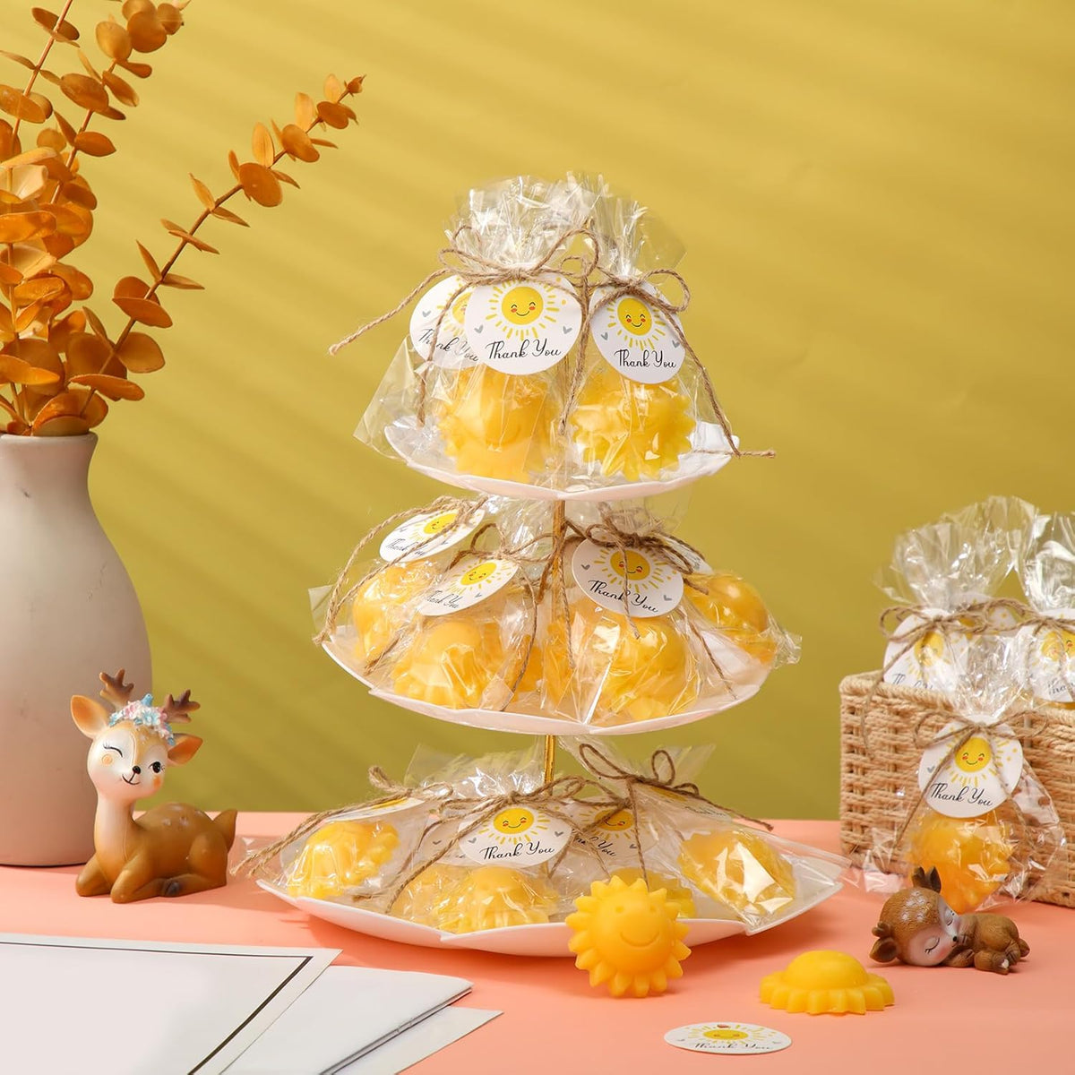 Demissle 20 Pcs Sun Soap Baby Shower Favors for Sunshine Party Here Comes the Son Baby Favors Mini