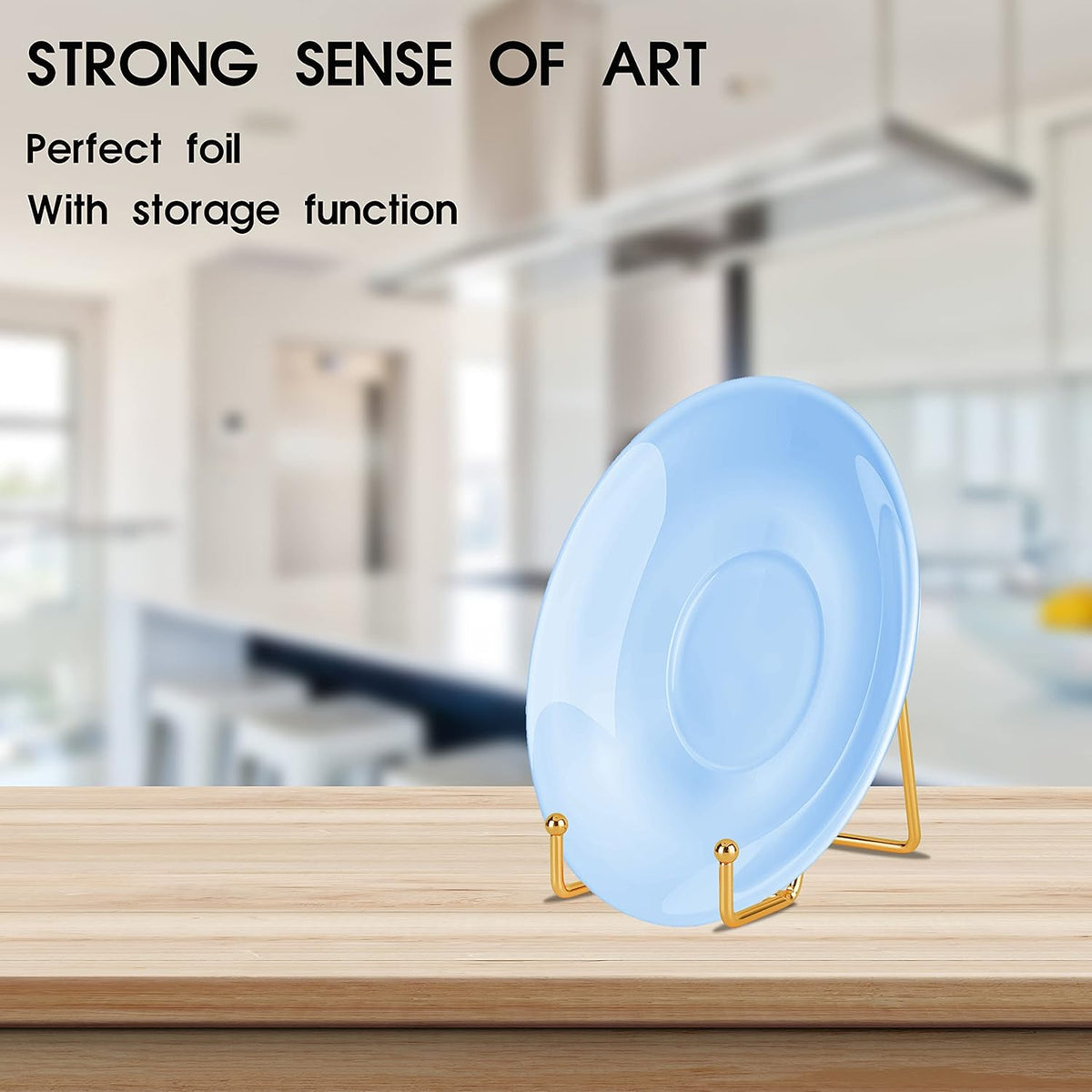 Decolore 6 inch 3 Pack Gold Metal Display Stands Plate Stands Plate Holder Display Stands for