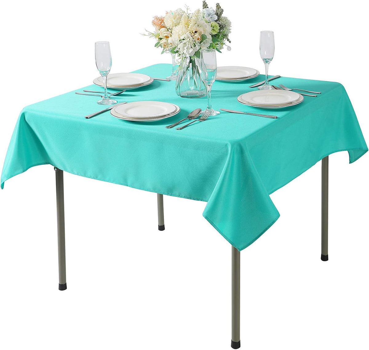 Cupuamon Square Tablecloth 70x70 inch Washable Polyester Fabric Table Cloth for Wedding Party