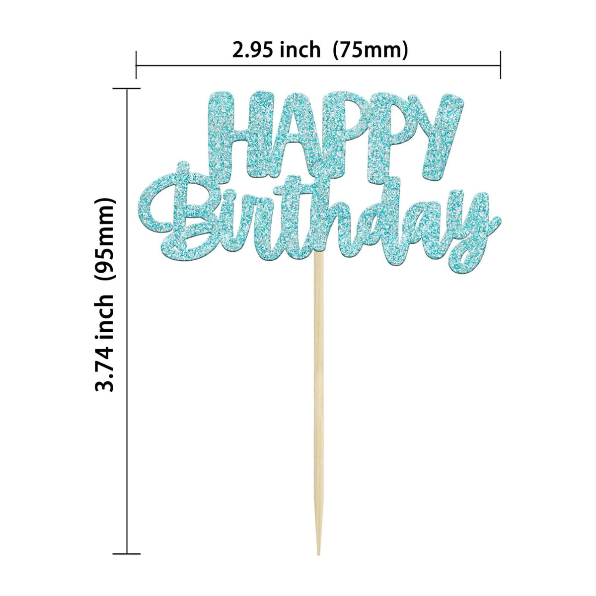Gyufise 24Pcs Happy Birthday Cupcake Toppers Glitter Birthday Cupcake Food Picks for Celebrating