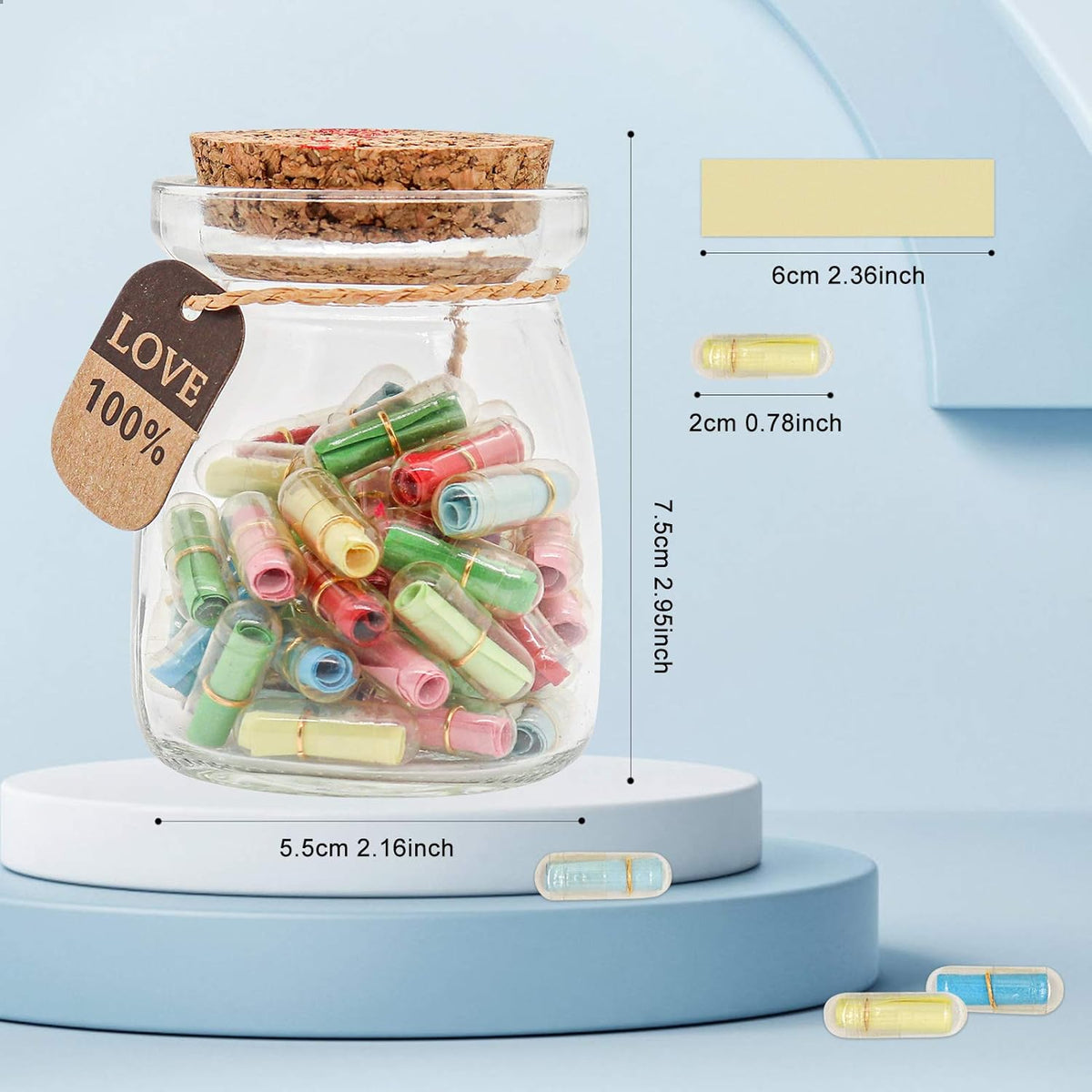 Capsule Letters Message in a Bottle - Cute Things Gifts for Boyfriend Girlfriend - Love Letter for