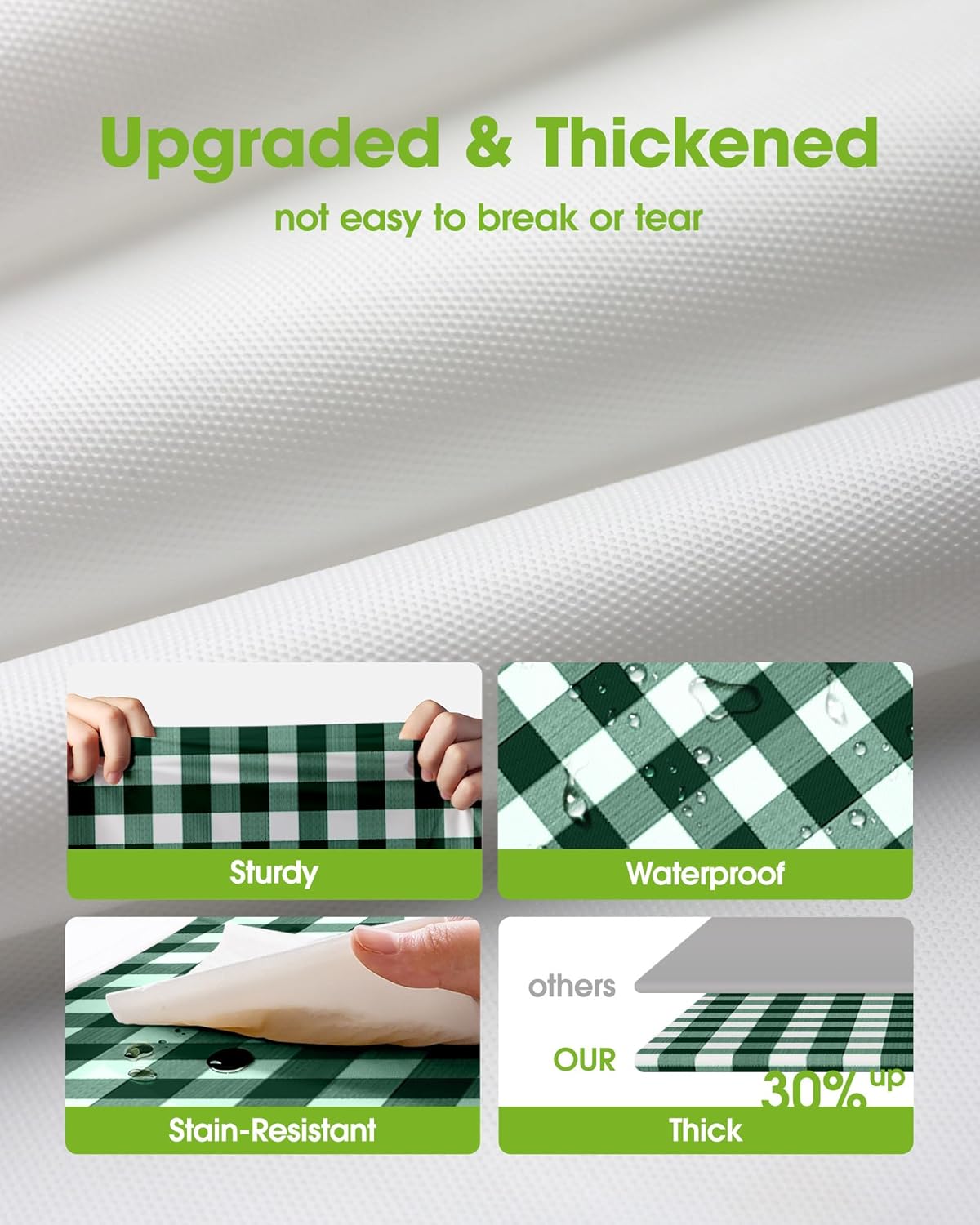 Pureegg Plastic Table Cloth Disposable 10 Pack, 54 x 108 Inch Table Cloths, Party, Picnic