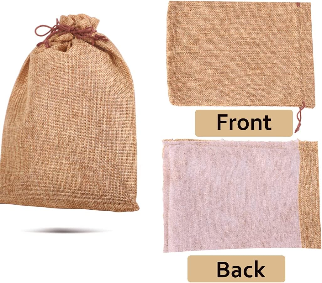 LYSXP 50PCS Burlap Bags with Drawstring，7x9 Inch Drawstring Gift Bag Jewelry Pouches for Wedding