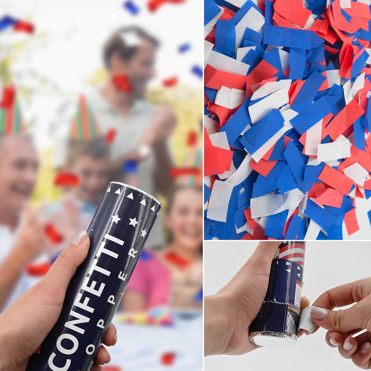 Confetti Cannon 12 Pack Multicolor Biodegradable Confetti Popper Party Confetti Shooters 12 Inch