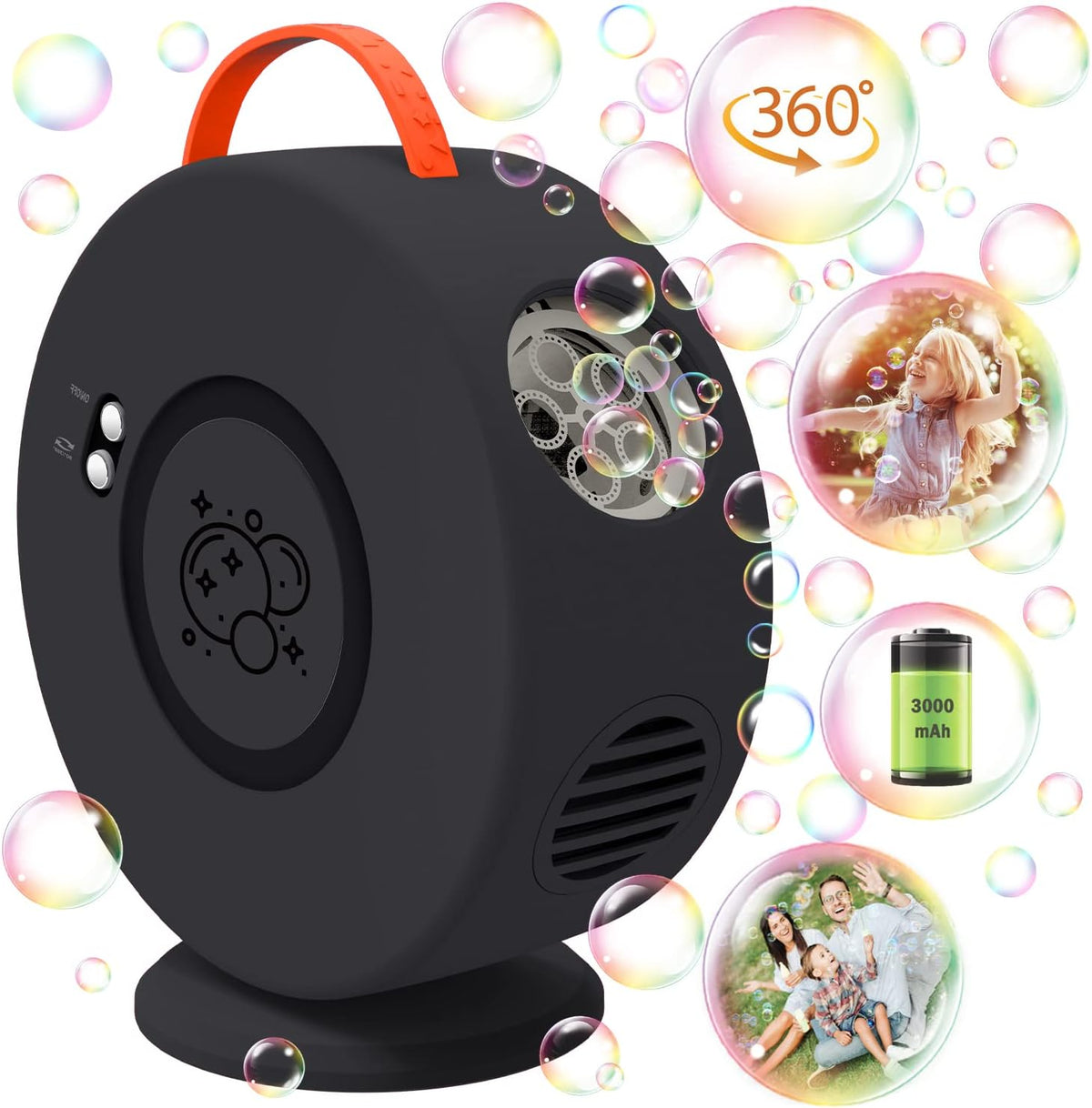 Bubble Machine Automatic Bubble Blower for Kids Toddlers Rechargeable Battery Portable Bubble Maker