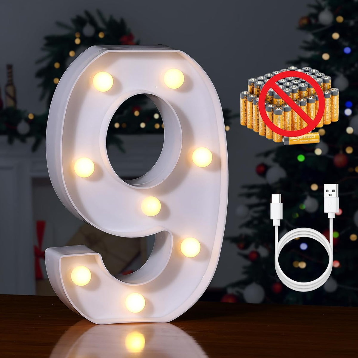 Foaky Rechargeable LED Letter Lights Sign Marquee Light Up Letters Sign for Night Light
