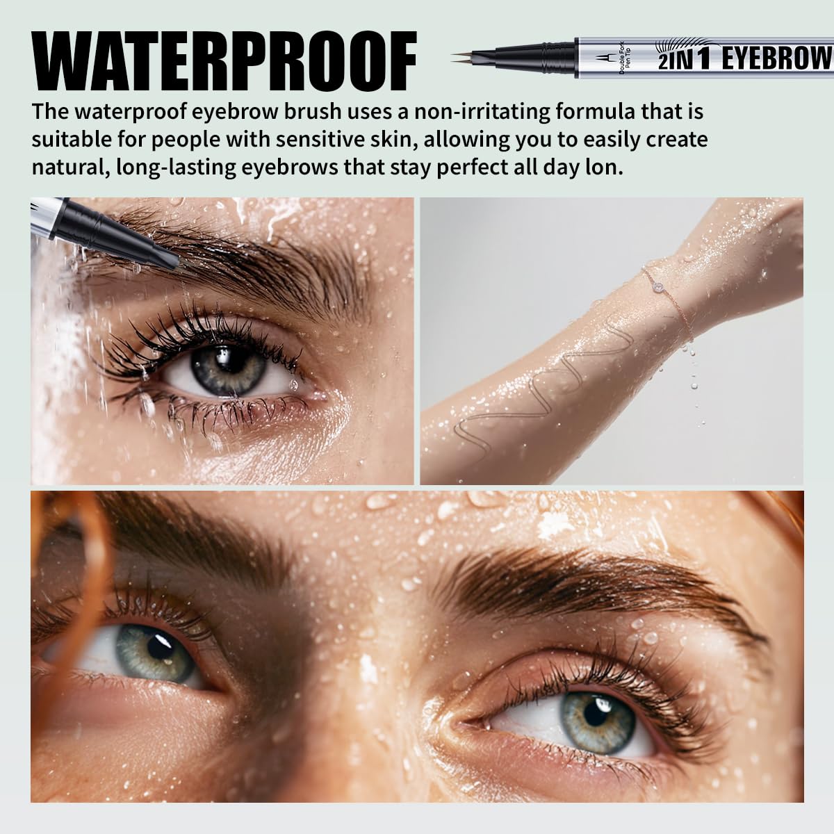 Eye Brow Pencils for Women Brown,2-in-1 Dual-Ended Eye Brow Pencil with 2-Fork-Tip and Precise