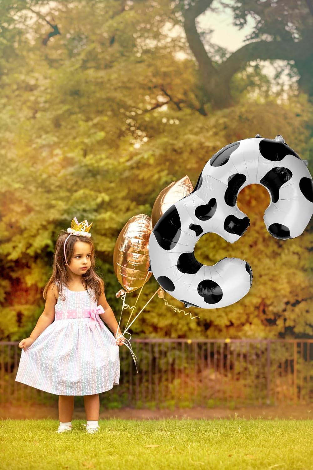 Cow Print Number Balloon Birthday Decorations, 40 inch Number balloon 0-9(Zero-Nine), Cow Balloon