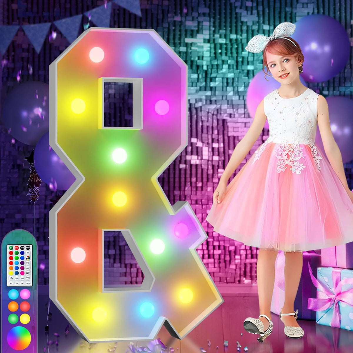 4FT Colorful Marquee Light Up Letters &, 18 Colors Light Up Alphabet Signs with Remote, Marry Me
