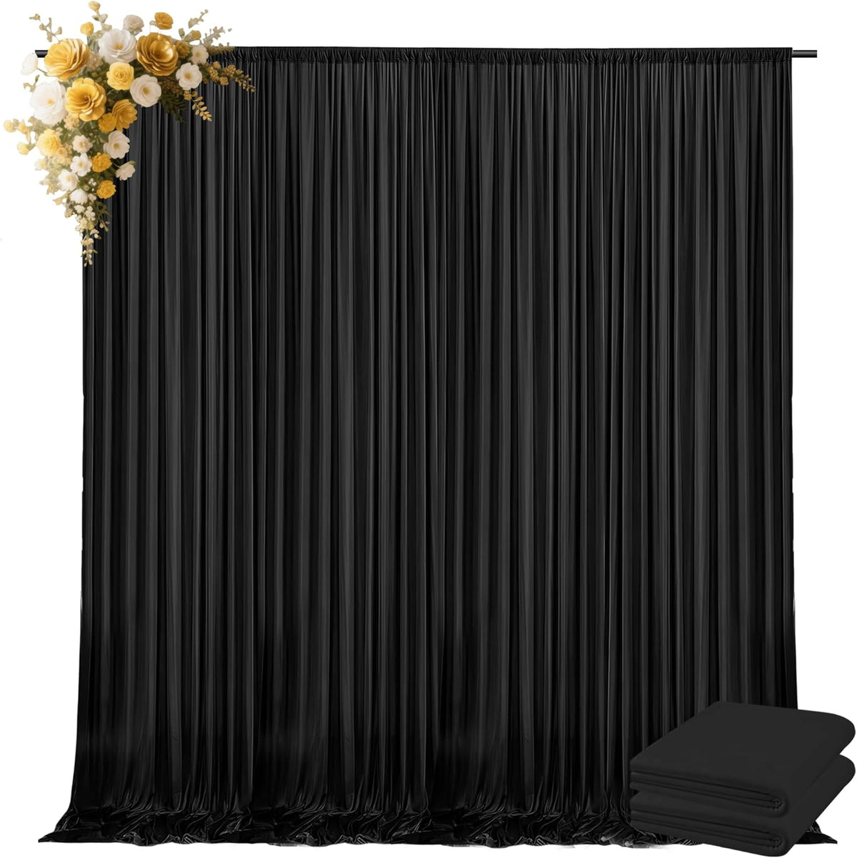 10x10ft Backdrop Curtains for Parties, 2 Panels 5x10ft Photography Backdrop Curtain with Rod