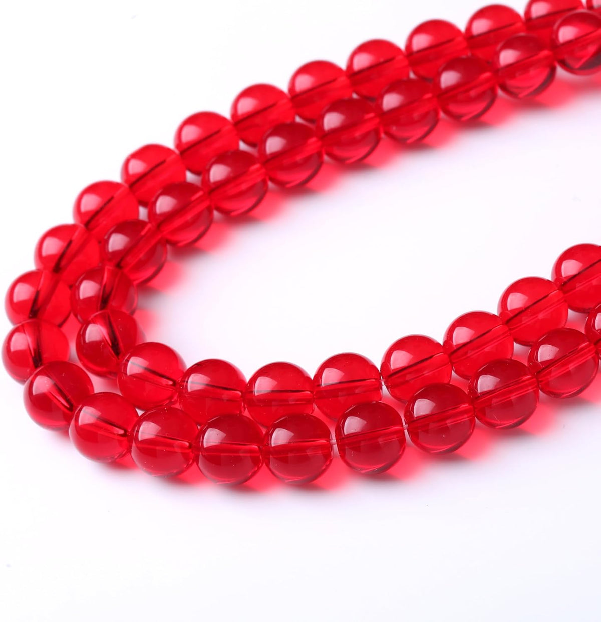 Red Glass Round Crystal Energy Jade Beads, 4MM, 90PCS, for Jewelry Making, DIY Bracelet, Necklace
