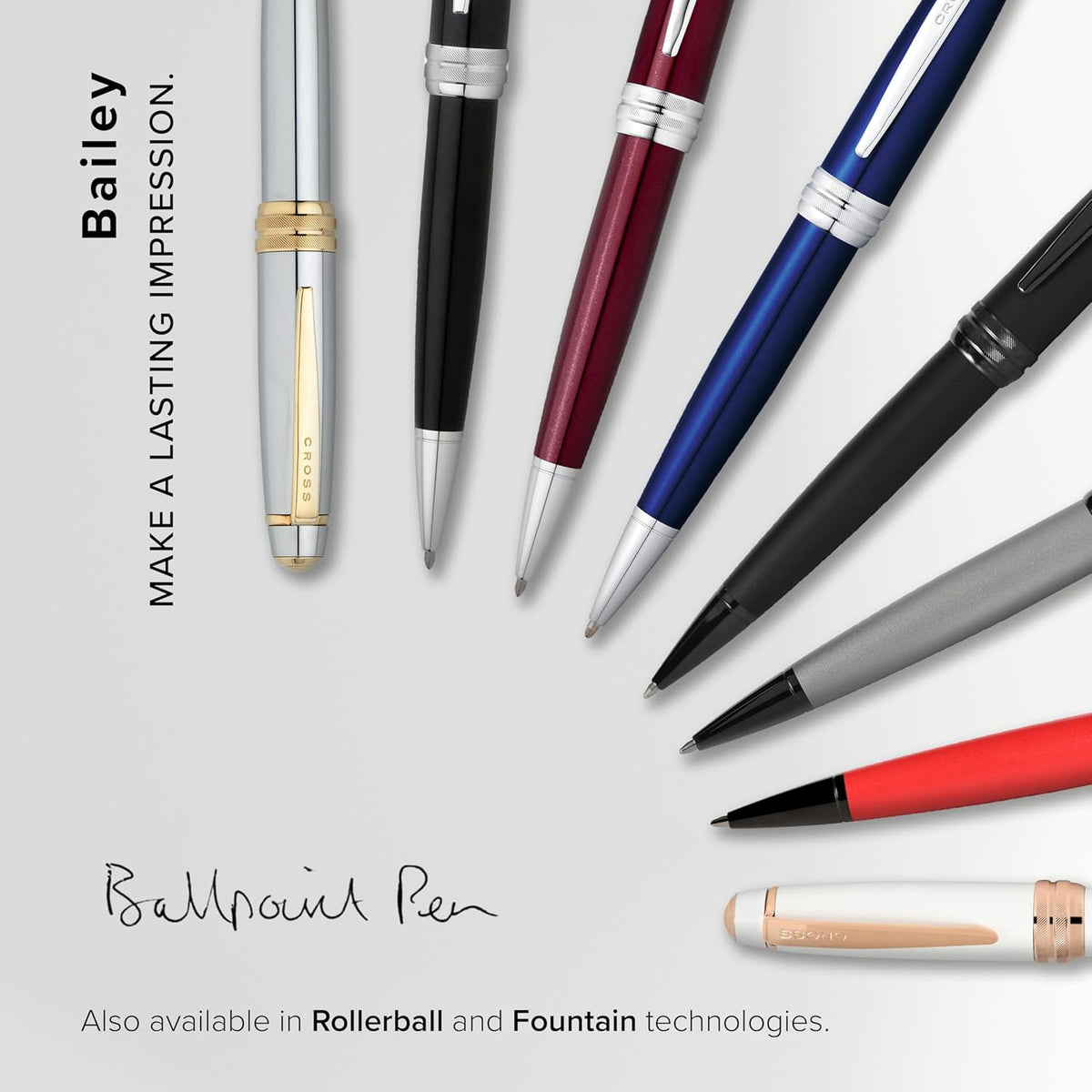Cross Bailey Refillable Ballpoint Pen Presented in a Premium Gift Box - Medium Point, Black Ink