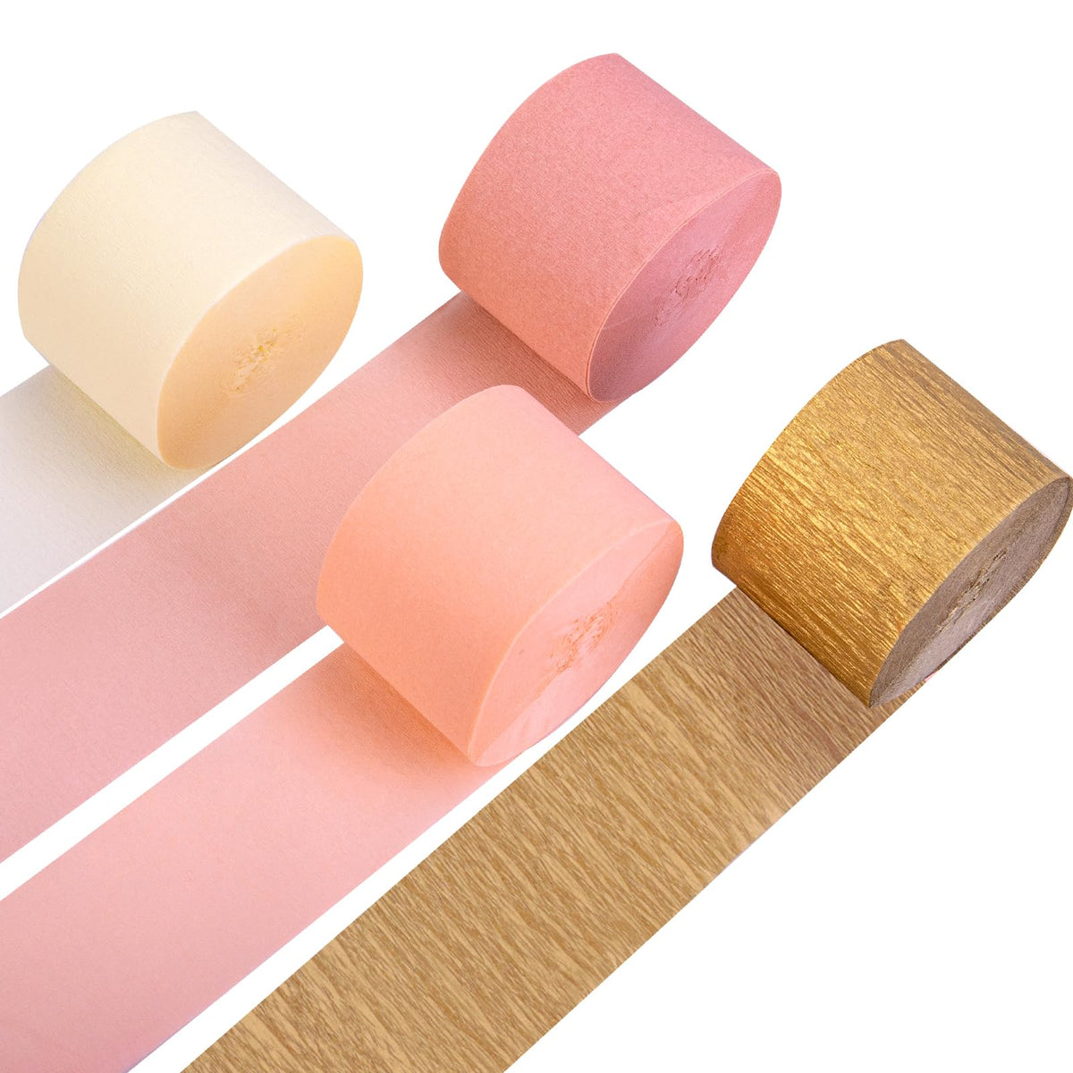 Riqiaqia Streamers Party Decorations,8 Rolls Pink Gold Crepe Paper Streamers for Wedding, Birthday