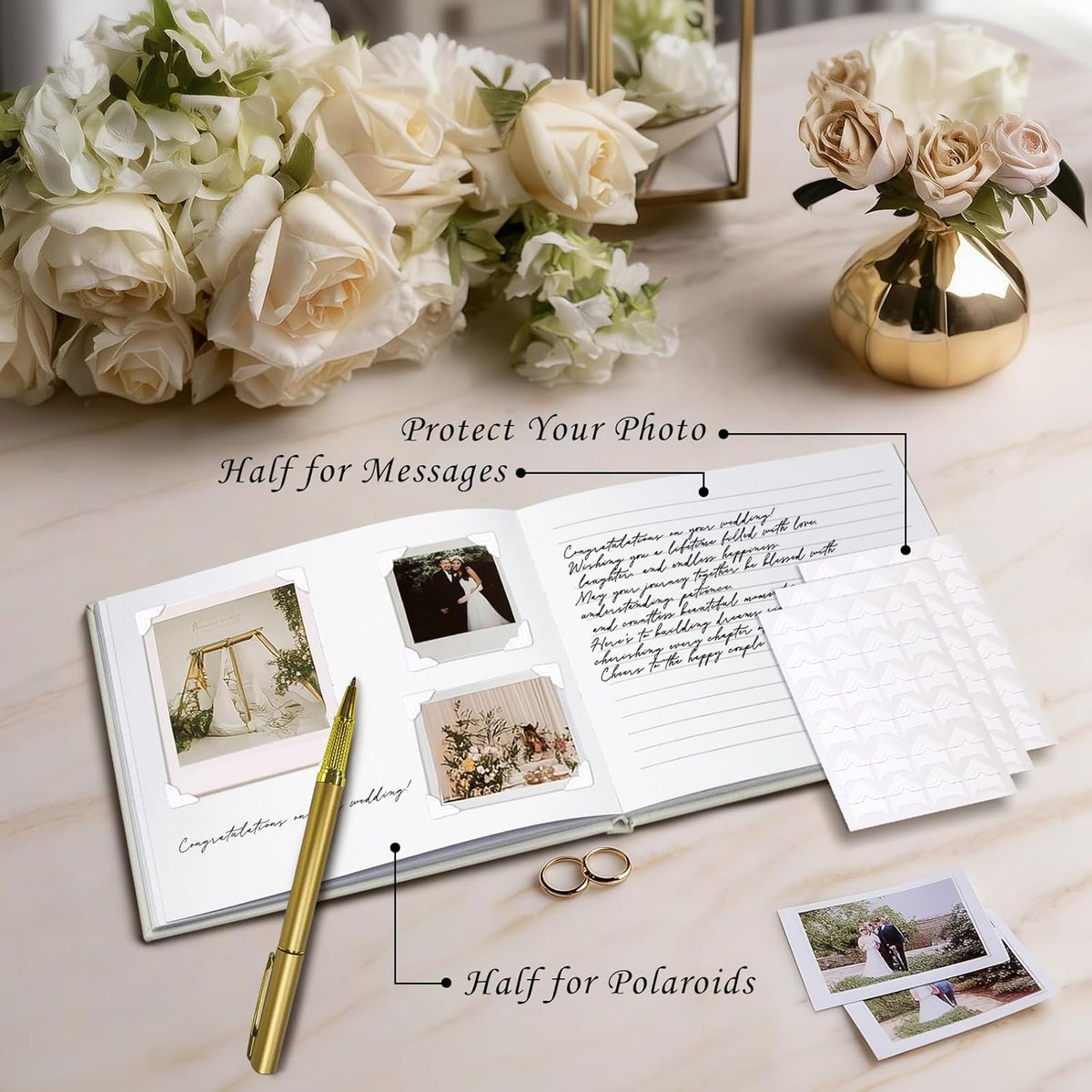 Graduation Guest Book Personalized 2025 - Leather Photo Guestbook for Reception Parties