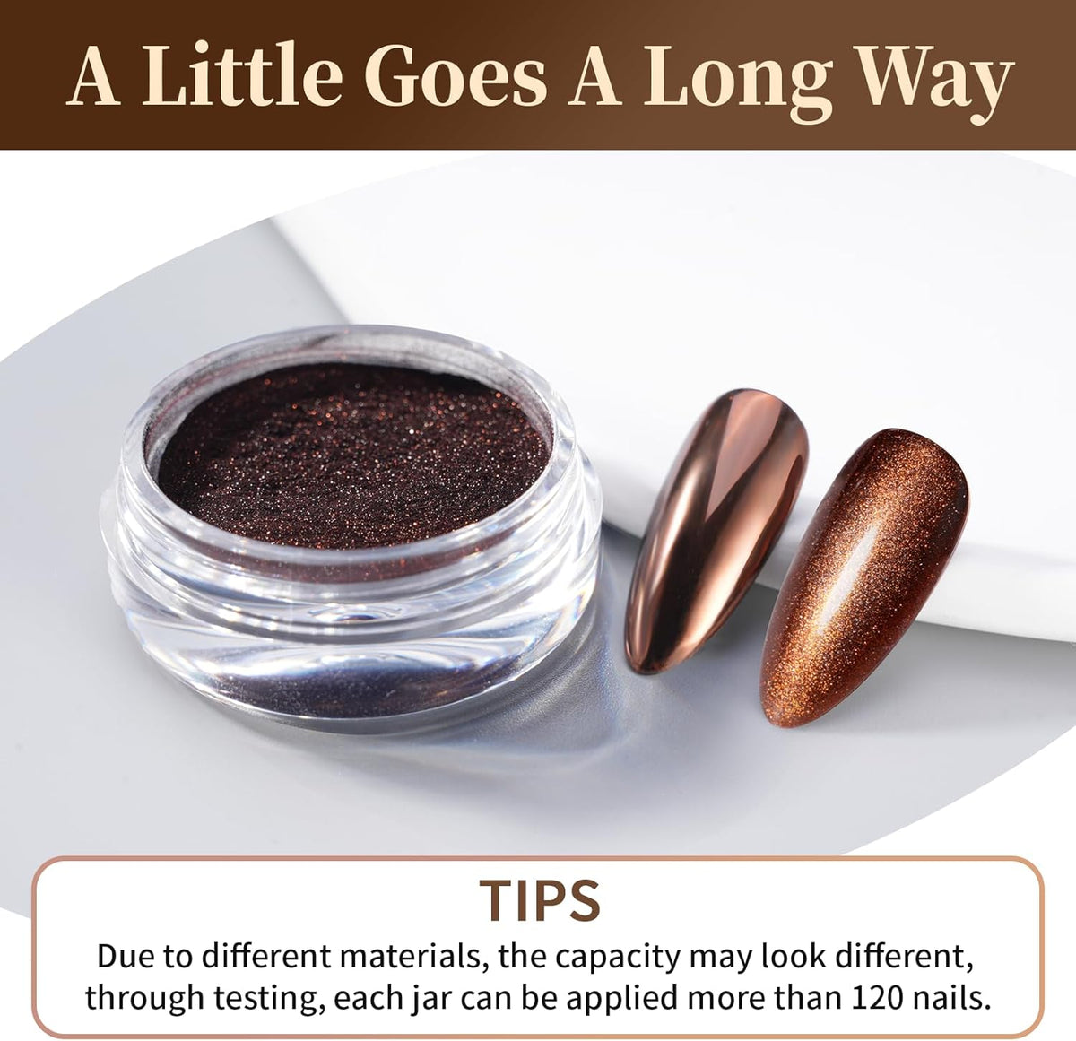 Pretty Diva Chrome Nail Powder - Coffee Chocolate Effect Nail Art Mirror Chrome Nail Powder, Brown