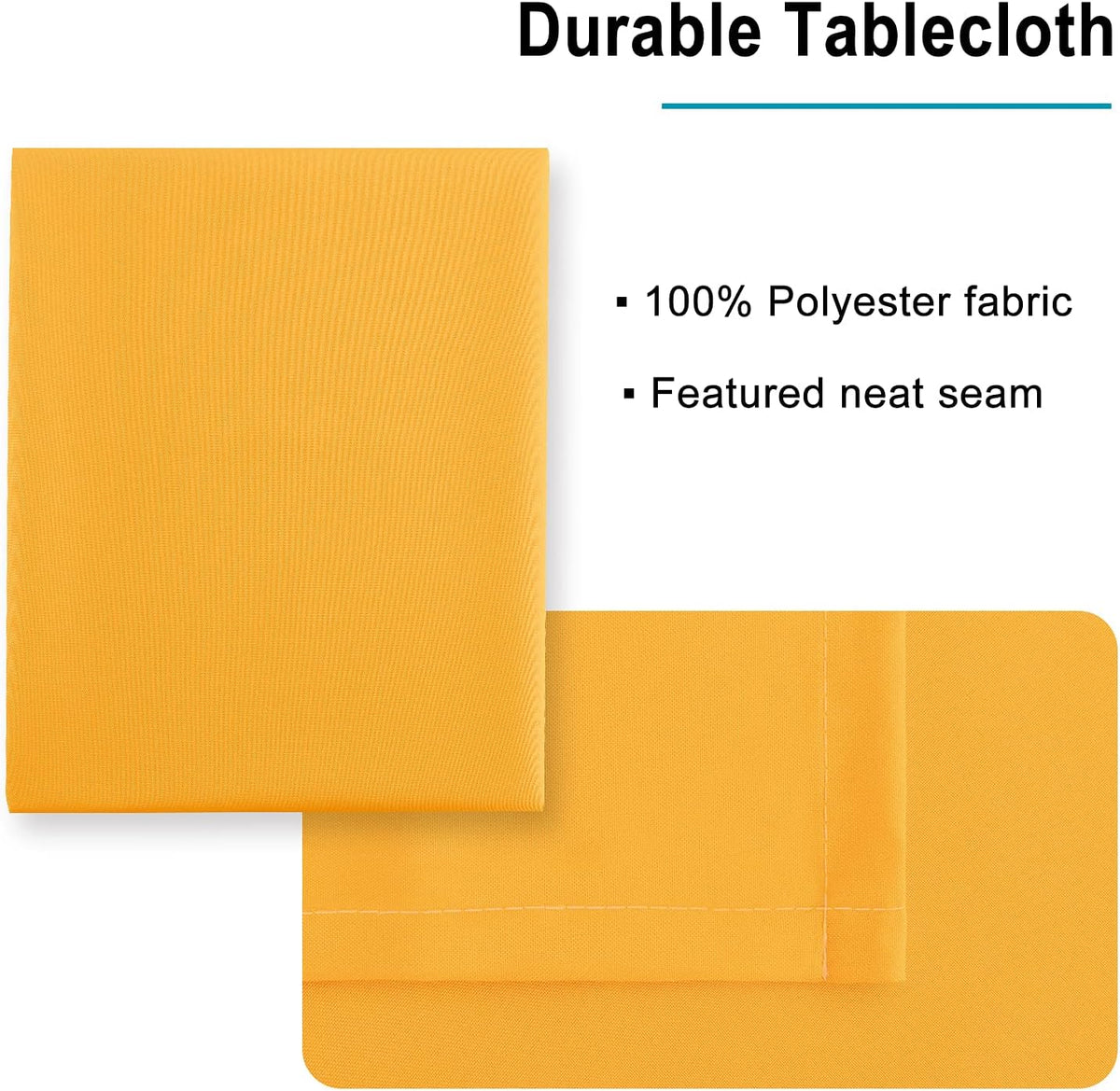 Hiasan Orange Yellow Rectangle Tablecloth - Waterproof Washable Fabric Table Cloth for Dining Party