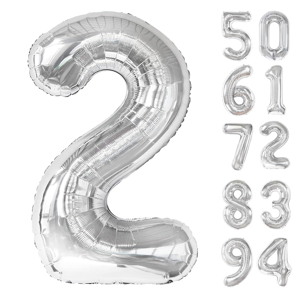 Sliver 2 Balloon - Number Balloon 40 Inch, 2st Sliver Birthday Decorations