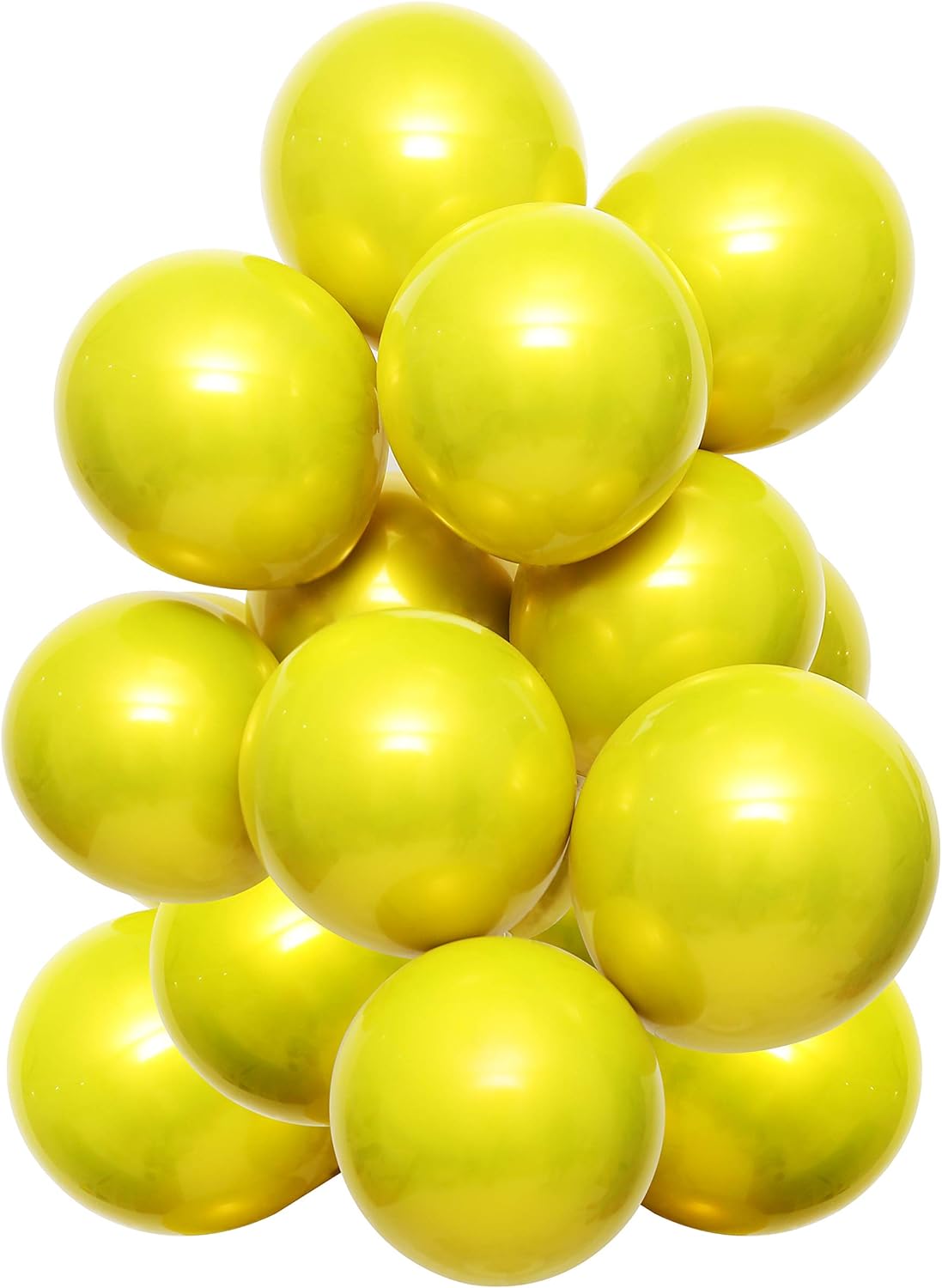 Metallic Yellow Balloong 50pcs 12 inch metallic chrome yellow balloons,double layer yellow balloons