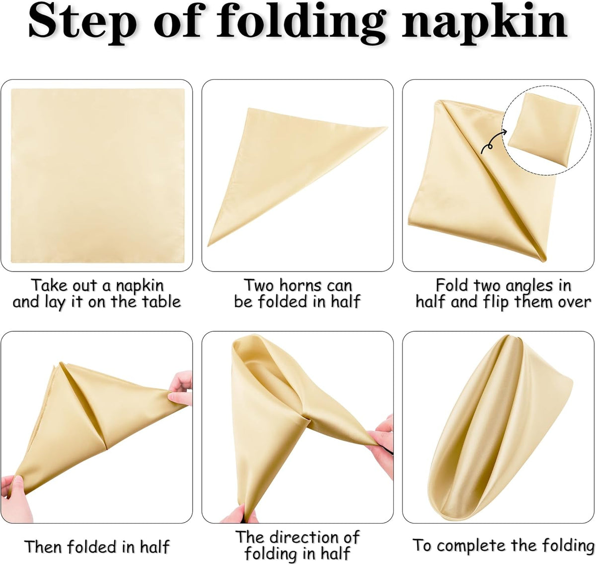 Aneco 12 Pieces Satin Napkins Soft Dinner Napkins Square Weddings Table Napkin 17 x 17 Inches for