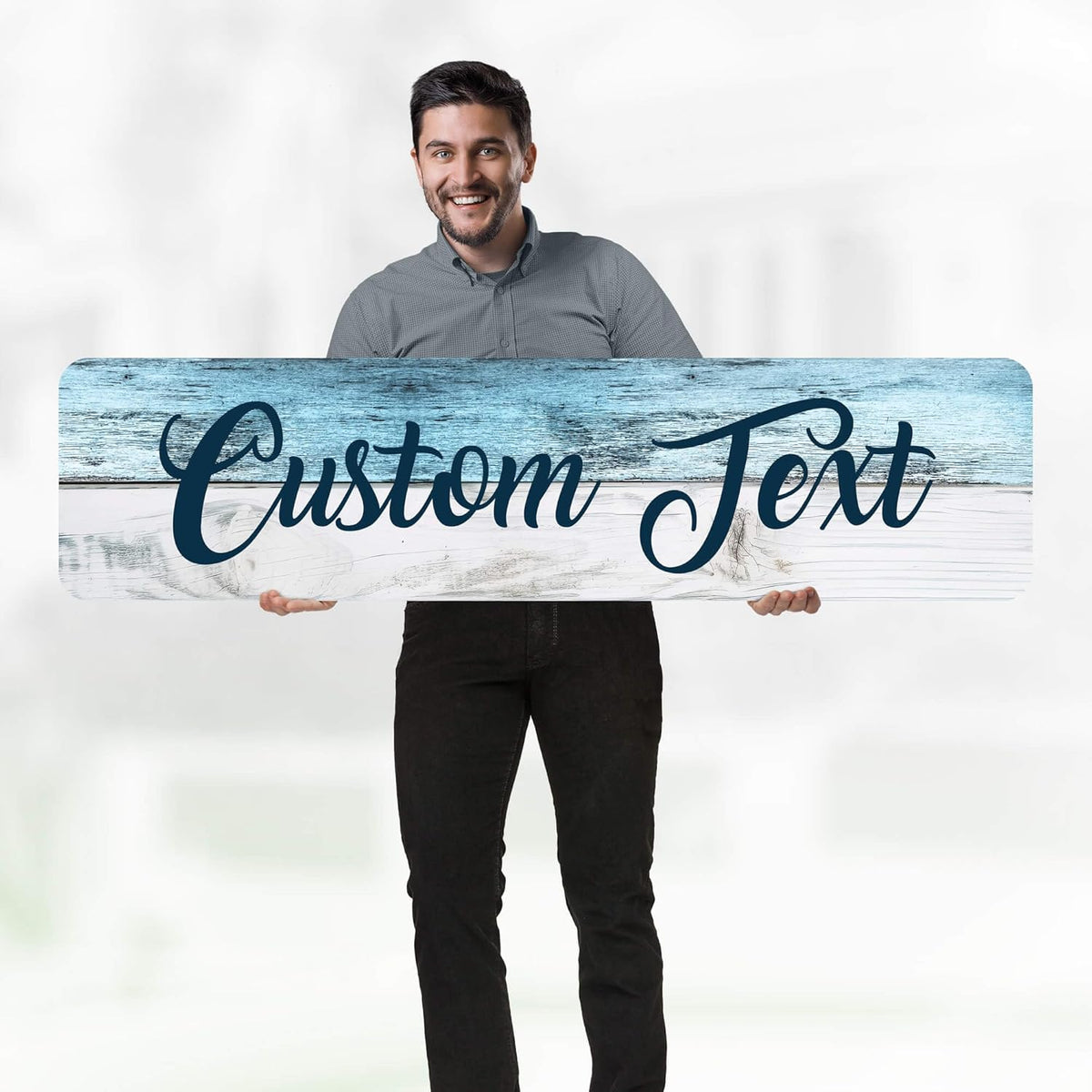 Custom Sign, Custom Street Sign, 11 Font Colors, 13 Font Styles, 4 Hole Options, 22 Sizes, 12x48