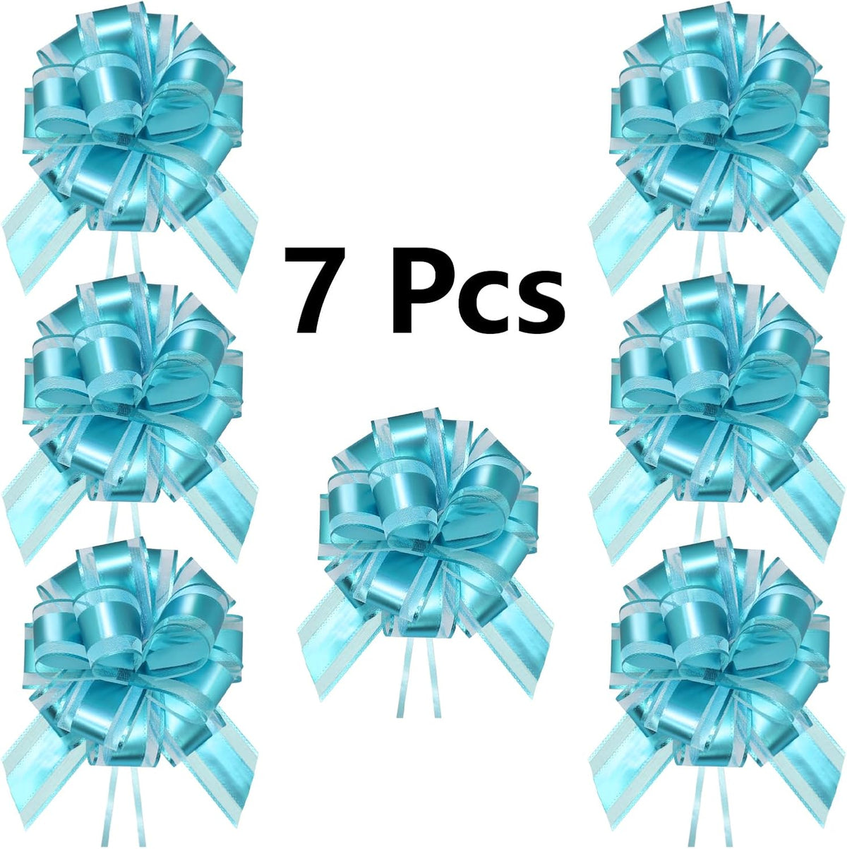 7 Pieces Large Pull Bows, 6 inche, Big Bow for Gift Wrapping, Christmas Party Birthday Gift