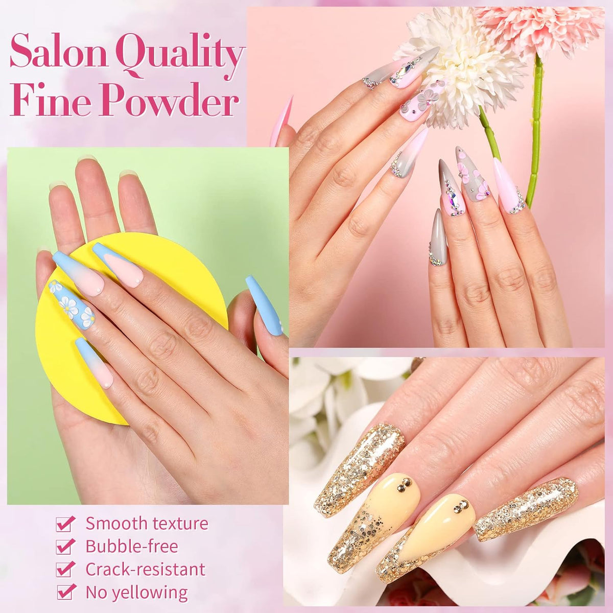 BORN PRETTY Acrylic Powder Set-24 Colors Acrylic Nail Powder Set Fall Winter Colors Pigmented