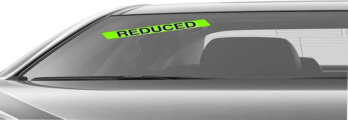 Ez-line Vinyl Windshield Stickers 3 Dozen 15 Inch Chartreuse Slogan Dealership Pro Pack for Car