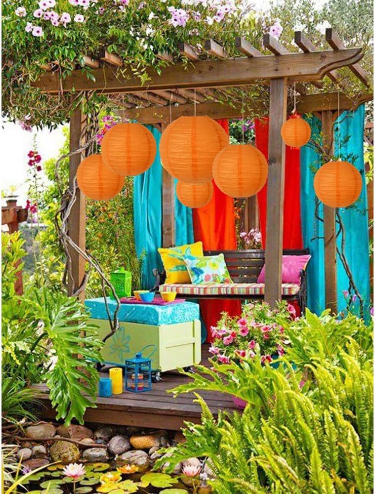 BEISHIDA Orange Round Paper Lanterns Decorative Hanging Asia Chinese Japanese Paper Lanterns Lamp