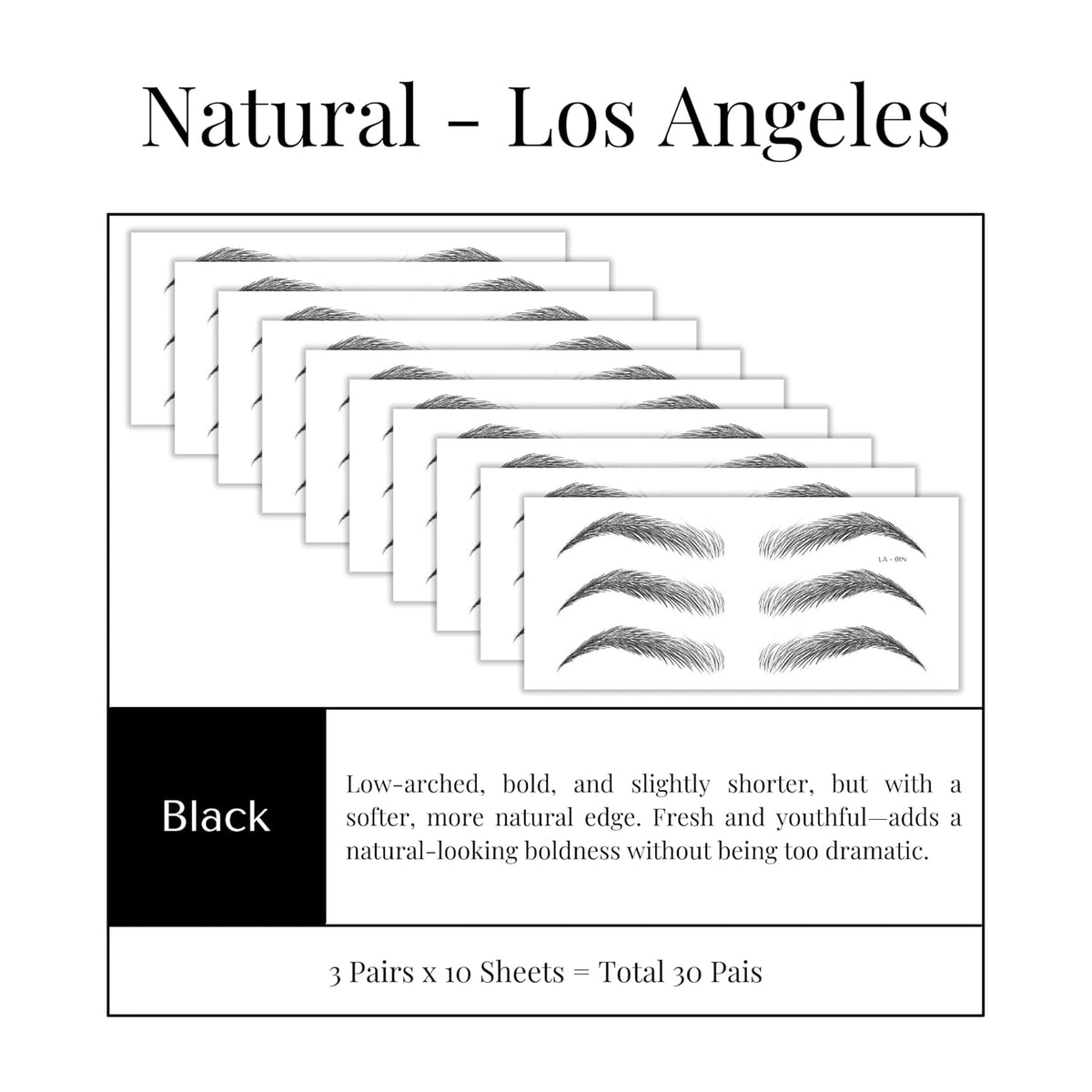 Bliss and Beyond USA Eyebrow Tattoo Stickers Waterproof – 30-Pair Deluxe Box | Realistic Hair-Like
