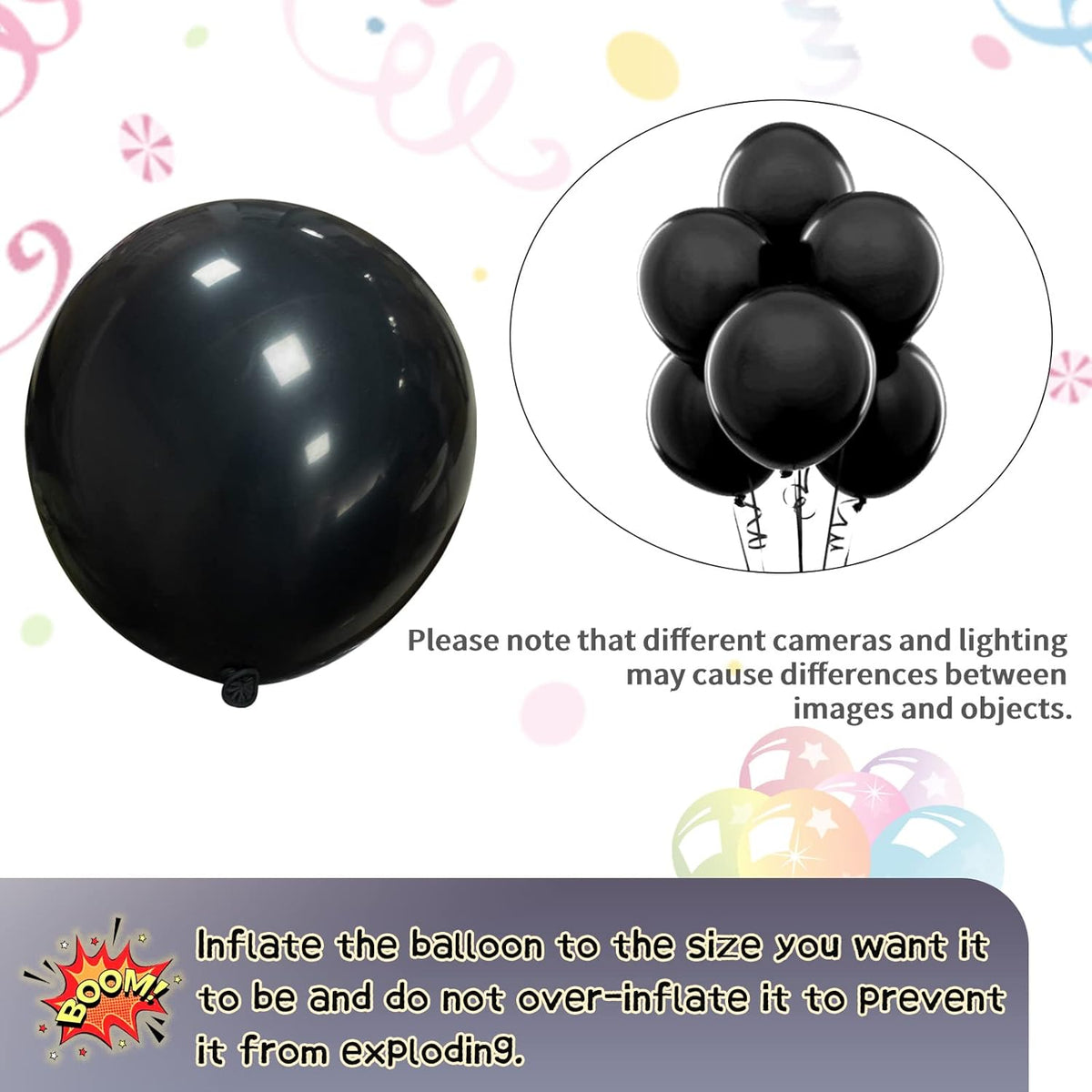 KAWKALSH Black Balloon Arch Kit 111Pcs 18 12 5 Inch Latex Party Balloons Garland for Birthday Baby