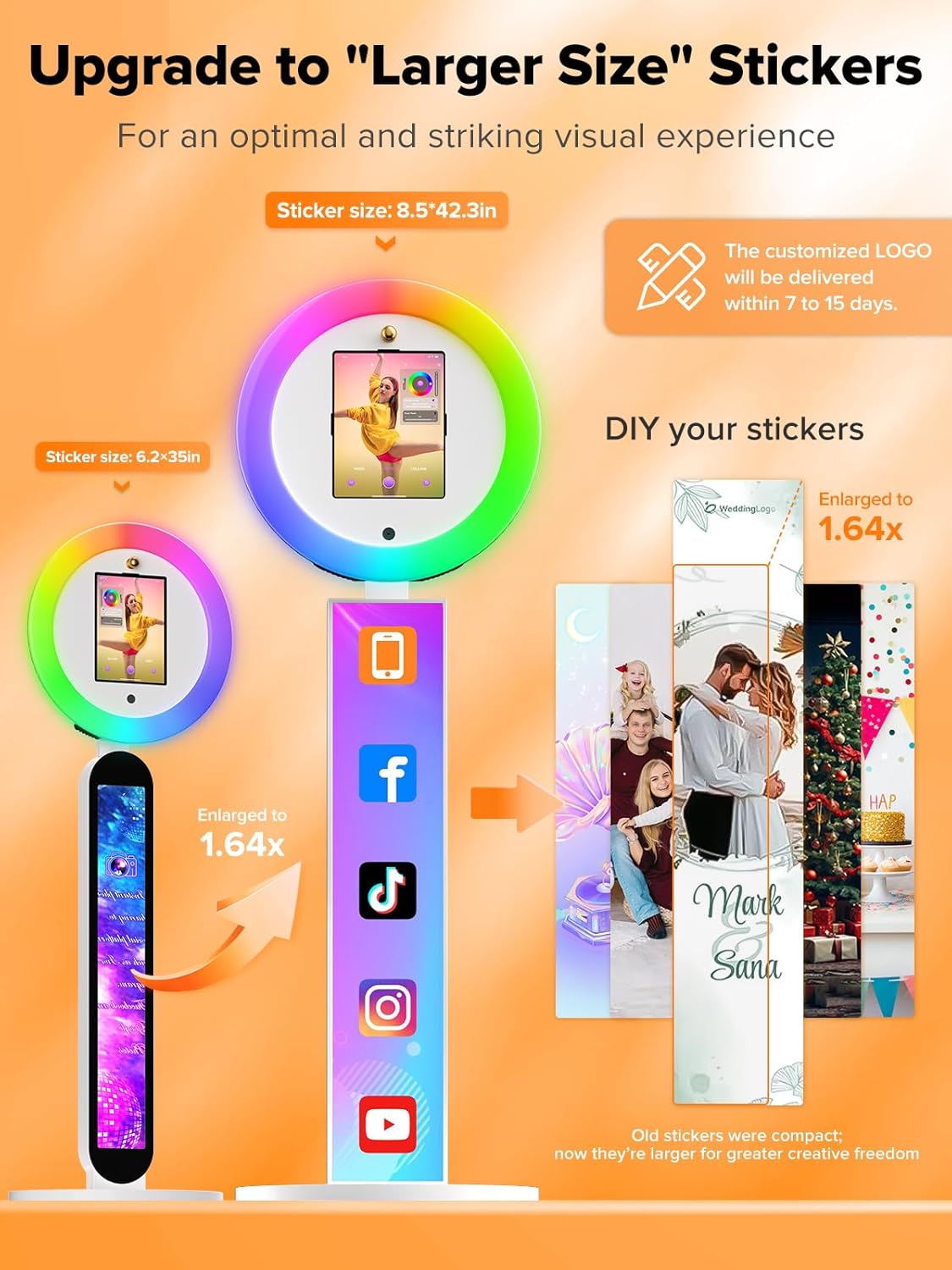 Portable Photo Booth, Photo Booth Machine Compatible with i Pad, Photo Booth Stand Shell Provide