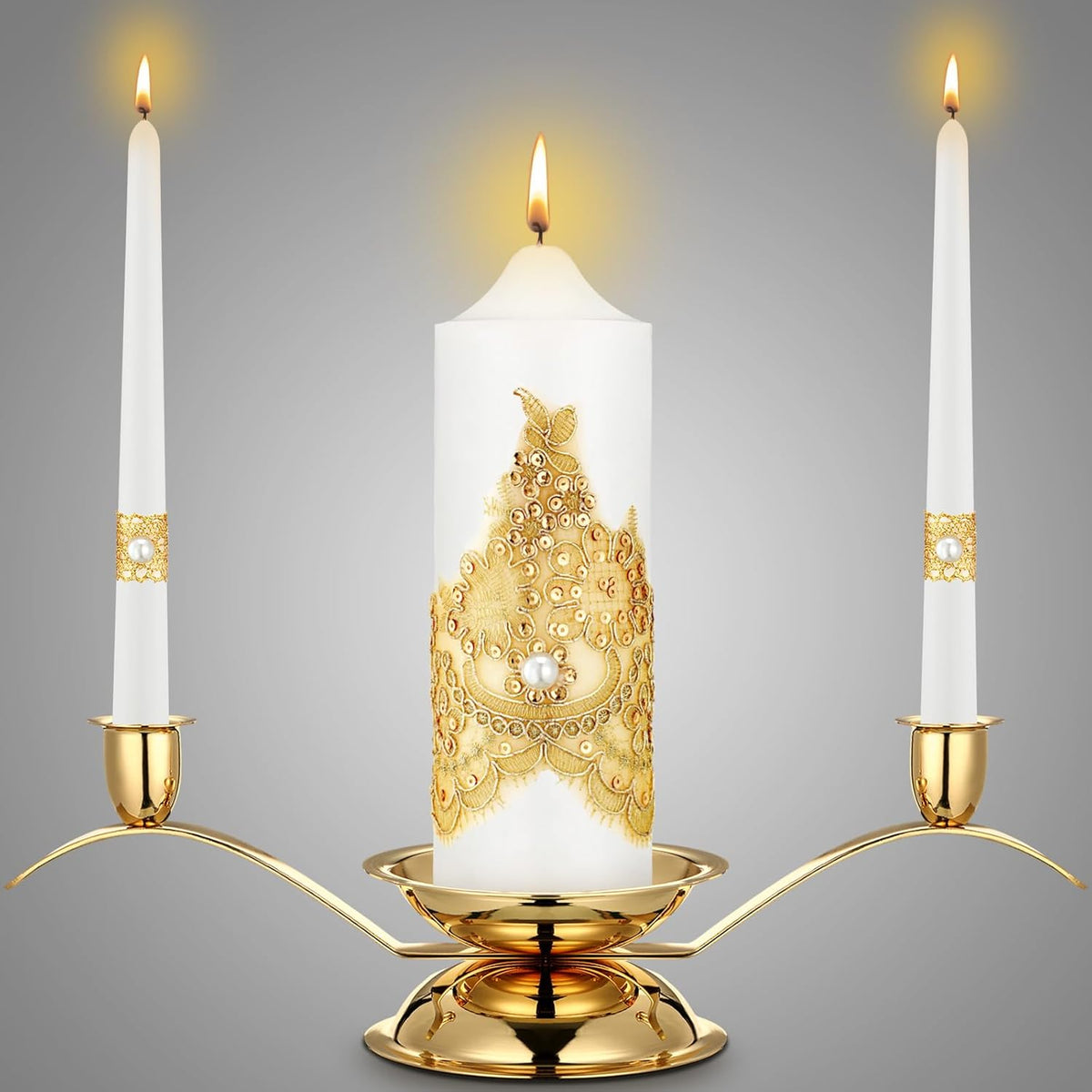 Irenare Unity Candles with Holder for Wedding Ceremony Wedding Decortions Accessories Glass Candle