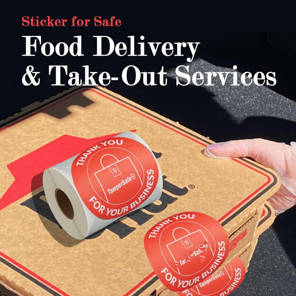 Angel's Peel Lounge Thank You Tamper Proof Stickers Roll — Tamper Evident Stickers for Bags, Drink