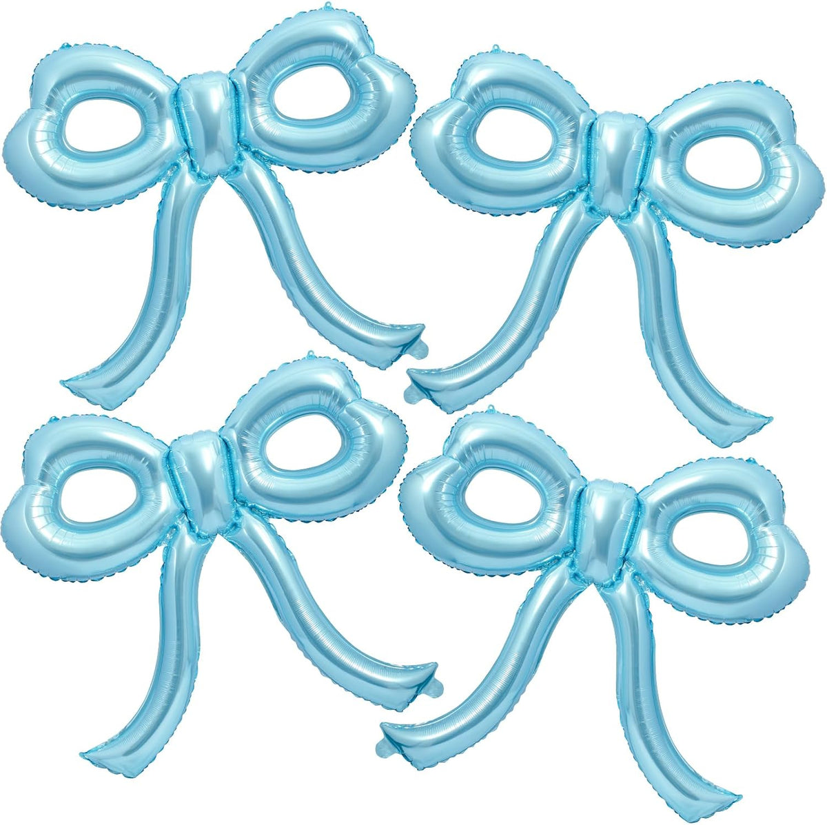 4 Pcs Blue Bow Balloons Bow Birthday Party Decorations for Girl Women Bow Decor Blue Birthday