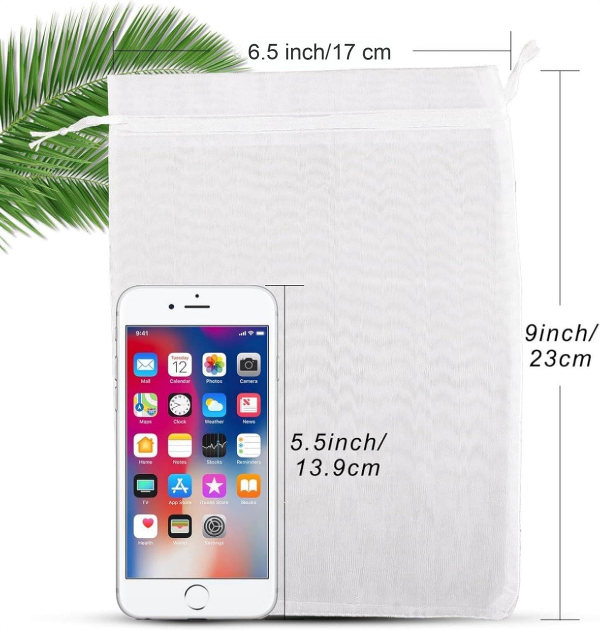 ANZNKU 100 Pack Premium White Organza Bags 6x9 inches Mesh Organza Favor Bag Drawstring, Gift Bags