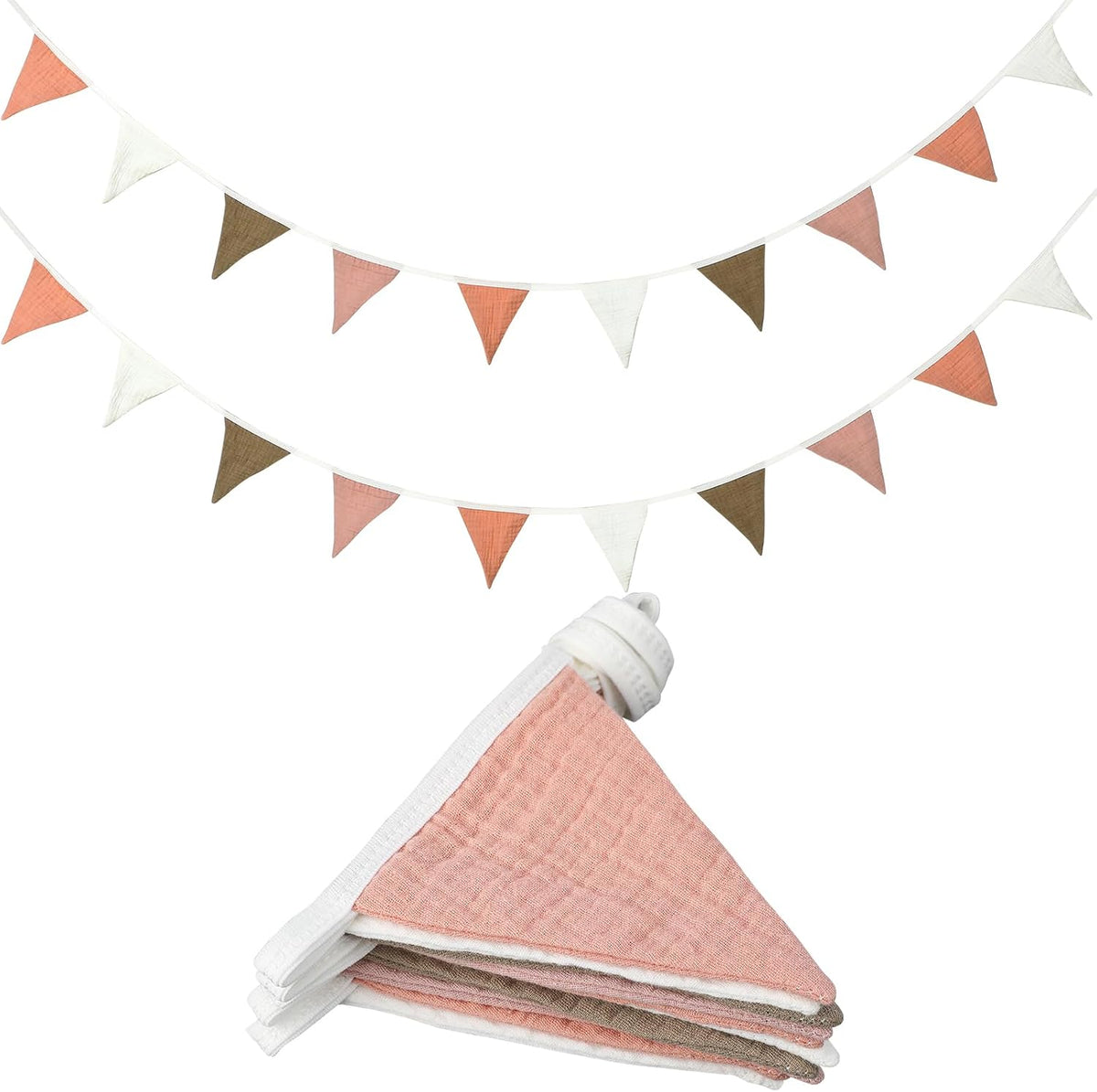 Oudain 15.5 ft Pennant Banner Flags, 2 Pcs Nursery Garland Triangle Bunting Flag Baby Banner for