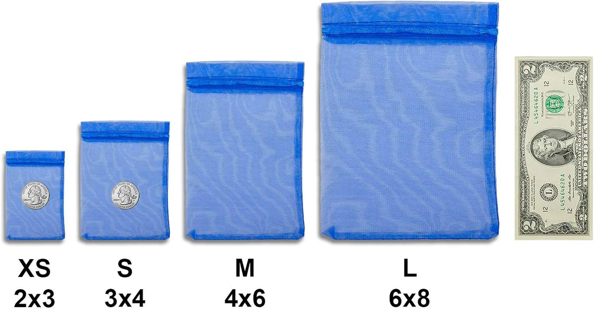 TheDisplayGuys 48-Pack 4x6 Royal Blue Sheer Organza Gift Bags with Drawstring, Goodie Bags for