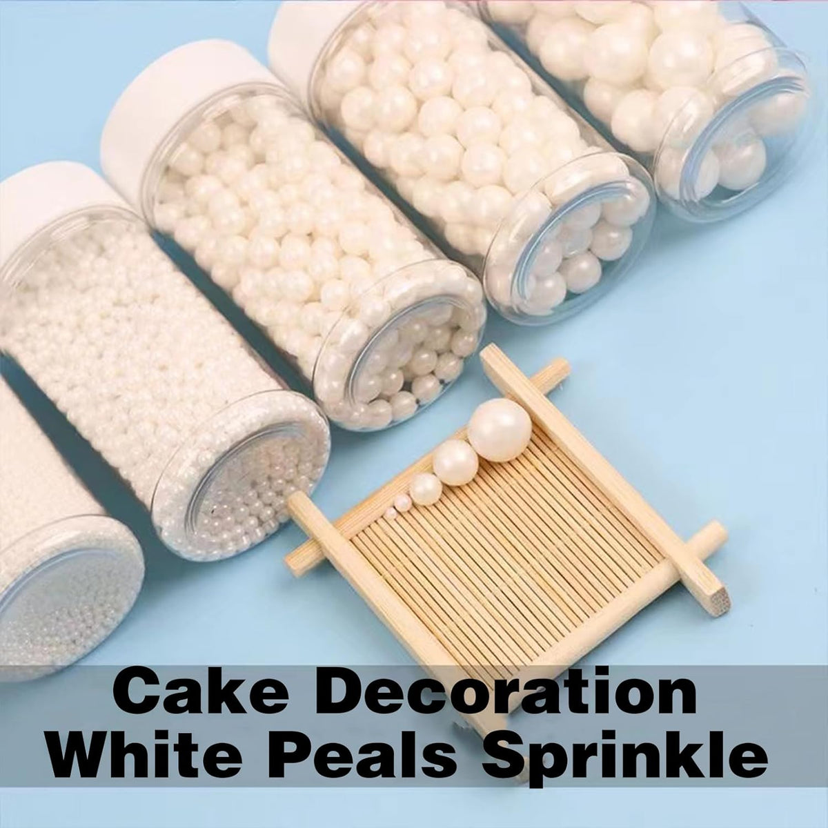 Sentovac 10mm White Pearl Sprinkles Large Edible Cake Decorating Sugar Candy Cookie Cake Cupcake