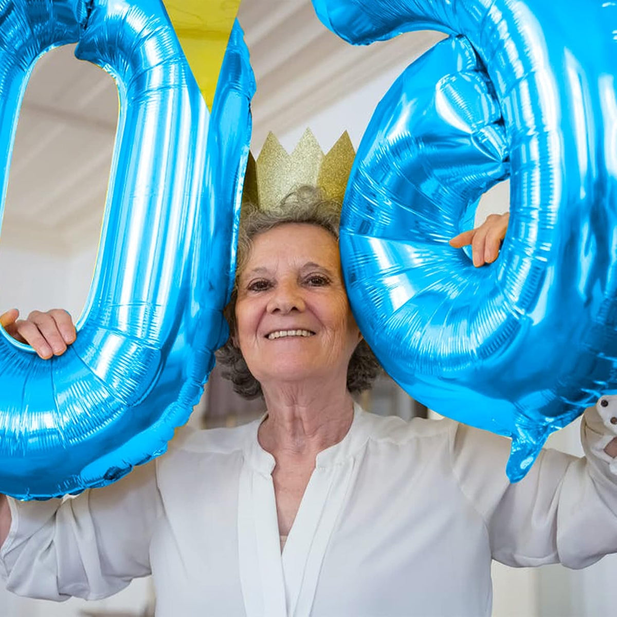 40 Inch Blue Large Numbers Balloons 0-9, Self Inflating Foil Number 6 Helium Balloons for 6th Boys
