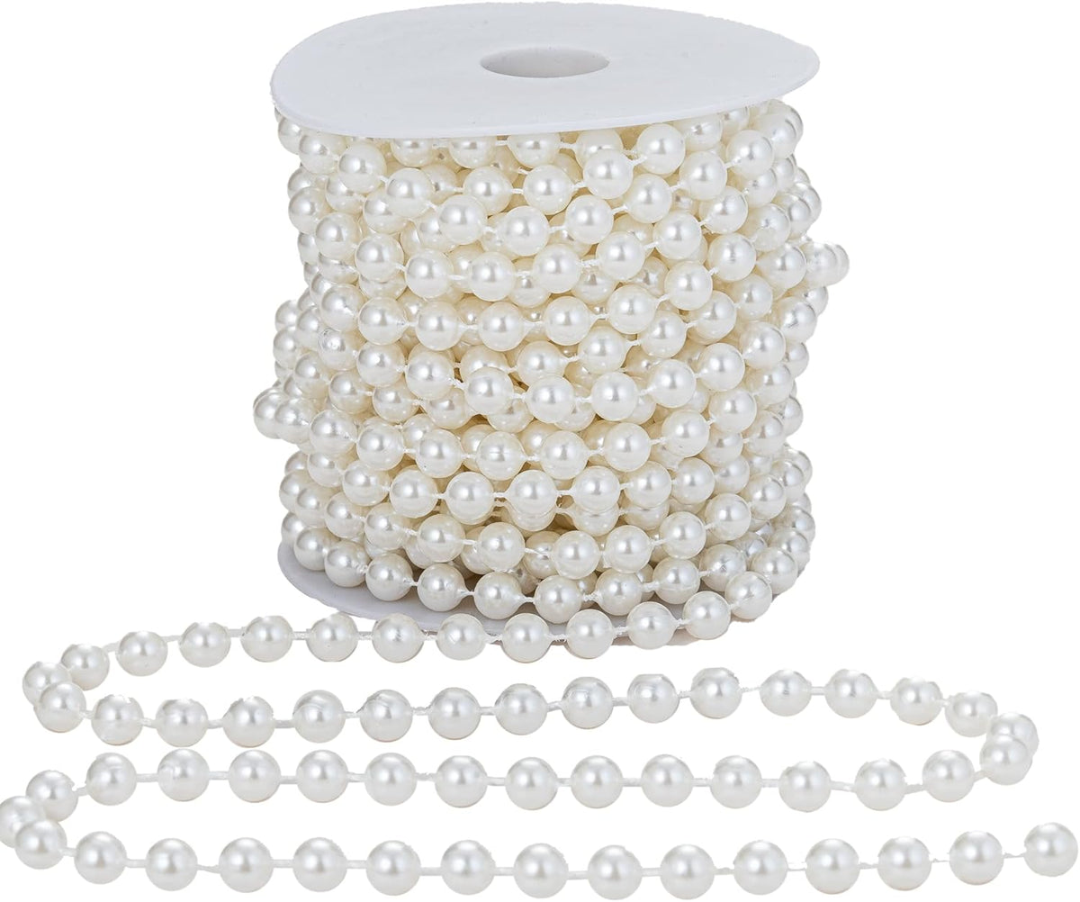 8mm Crafts Faux Pearl Beads Garland Pearl Bead Roll Strand of Pearls to Decorate Floral