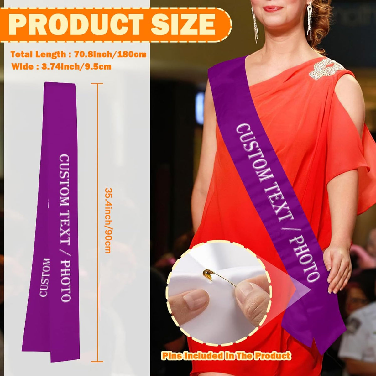 Custom Sash,Personalized Birthday Sash with Text Photo,Customized Bachelorette Sash Quote Sash