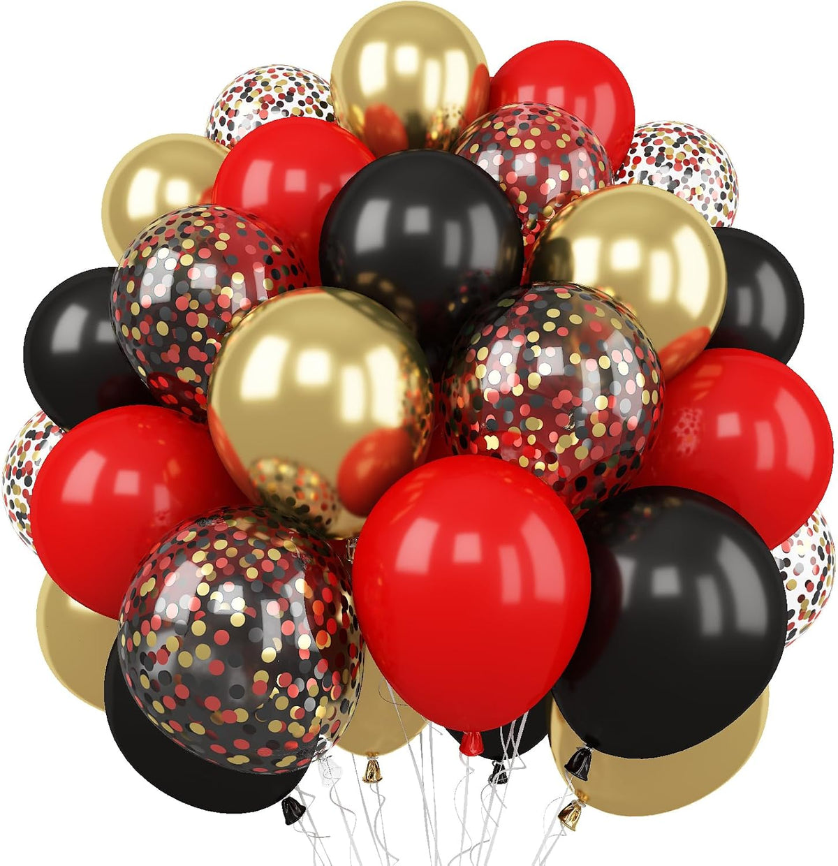 Red and Black Balloon, 60 Packs 12 Inch Red Black and Gold Balloon, Black Red Balloons for Casino