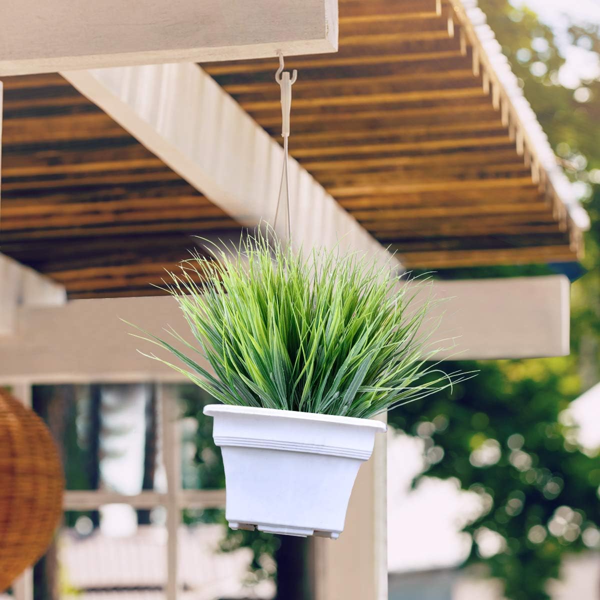 30 Bundles Artificial Grasses Outdoor UV Resistant Fake Grasses No Fade Faux Plastic Plants Garden