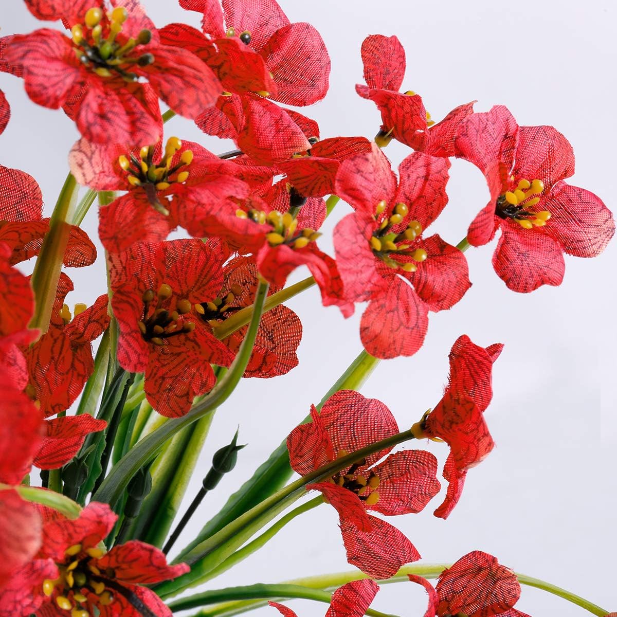 12 Bundles Artificial Flowers Outdoor UV Resistant Fake Flowers No Fade Faux Plants Garden Porch